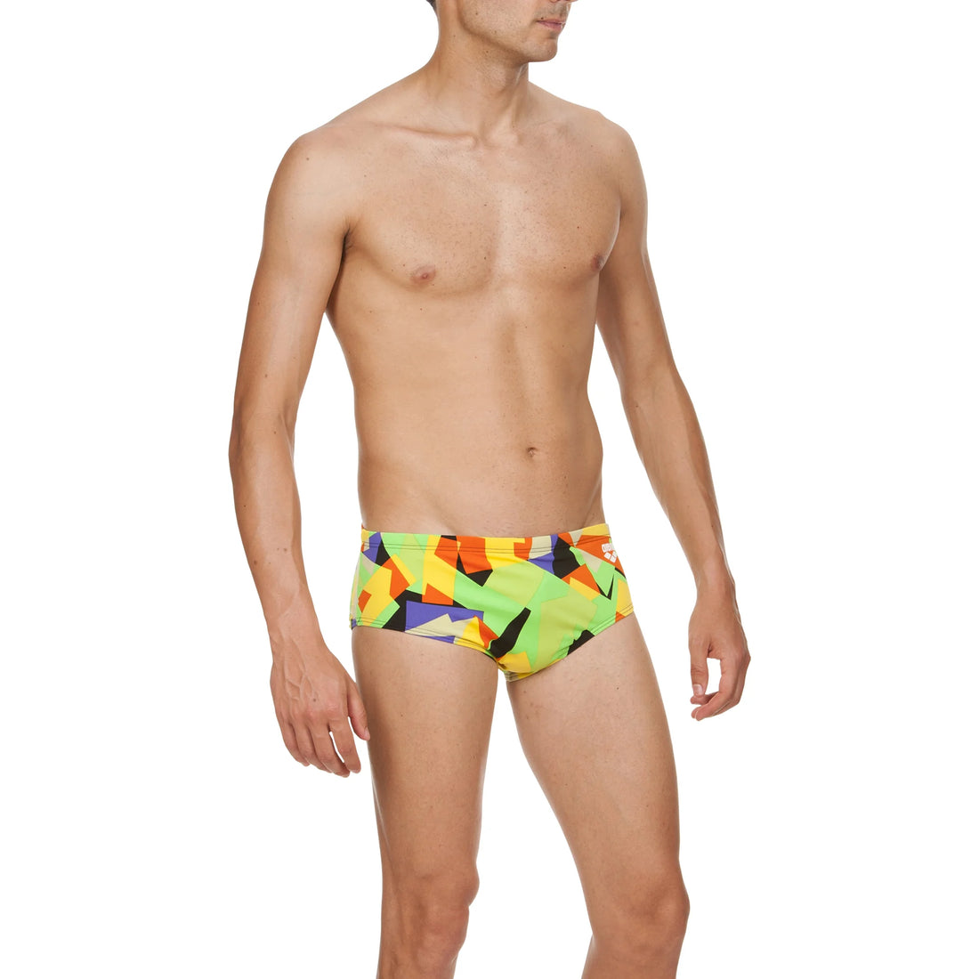 Arena Men Training Swimwear Brief Glassy Black Energy Green Length 12cm Last Piece