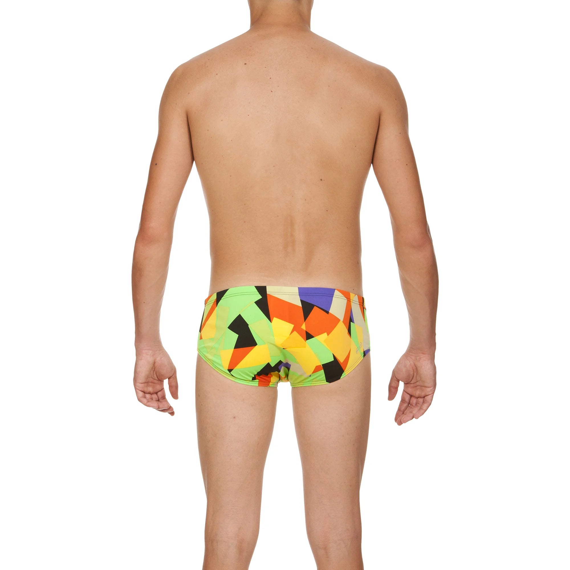Arena Men Training Swim Briefs Glassy Black Energy Green 12cm