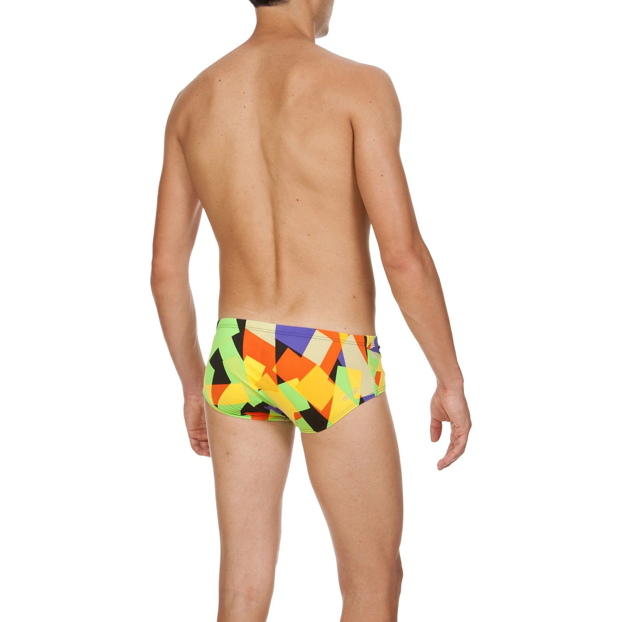 Arena Men Training Swim Briefs Glassy Black Energy Green 12cm