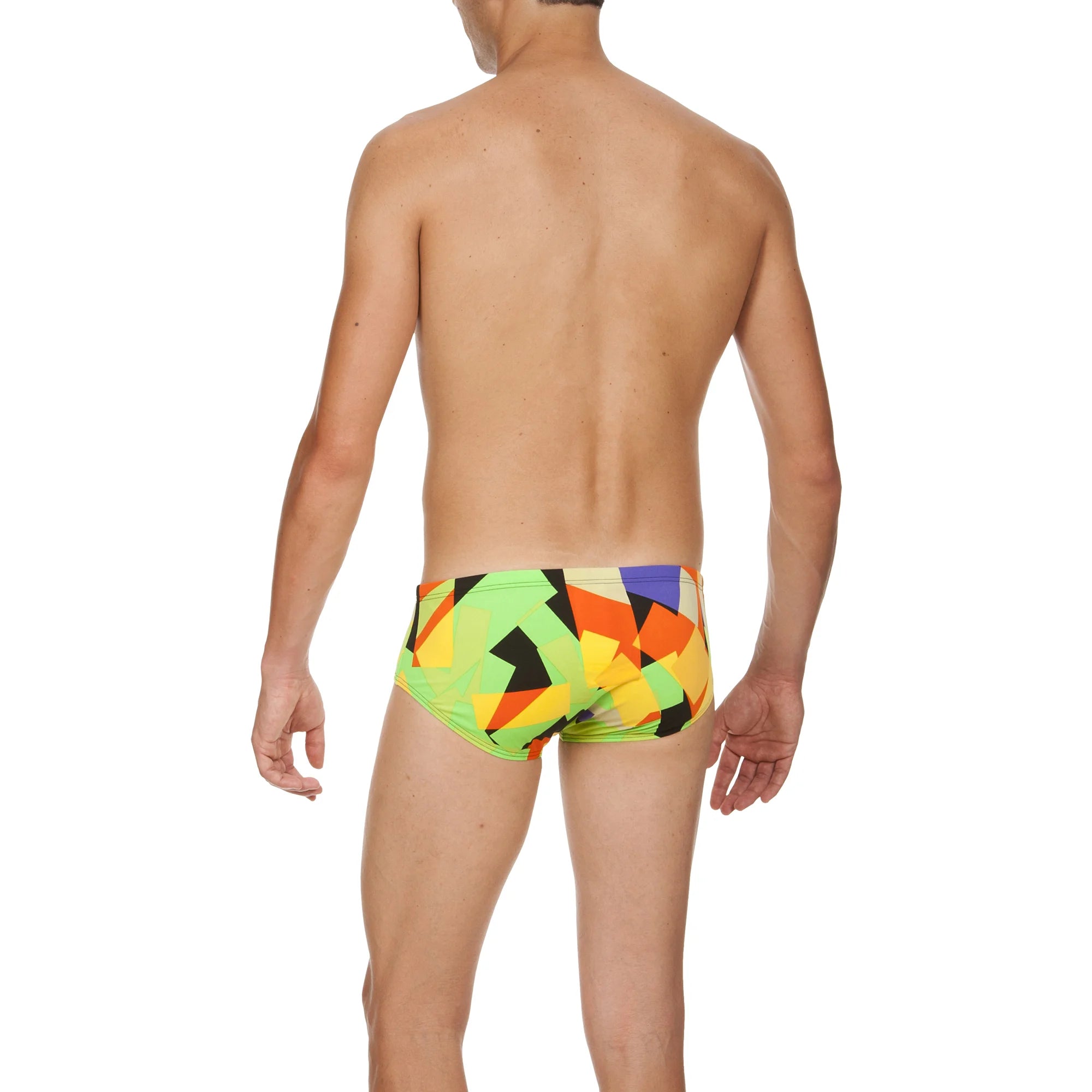 Arena Men Training Swim Briefs Glassy Black Energy Green 12cm