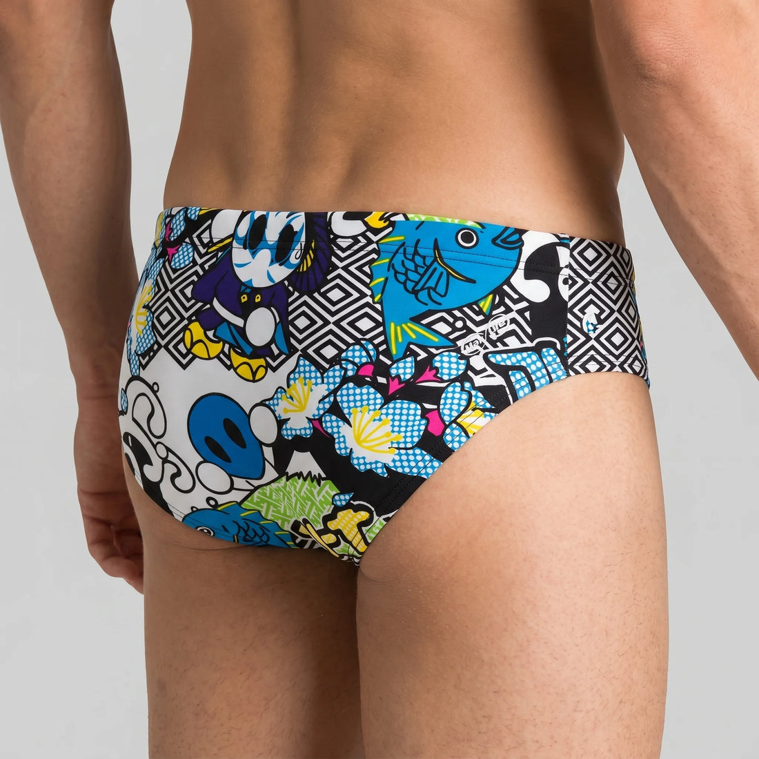 Arena Men Training Swimwear Brief Manga White Multi Length 7cm Last Piece