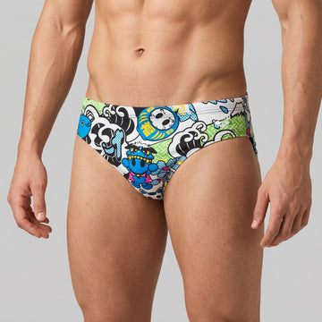 Arena Men Training Swim Briefs Manga White Multi 7cm