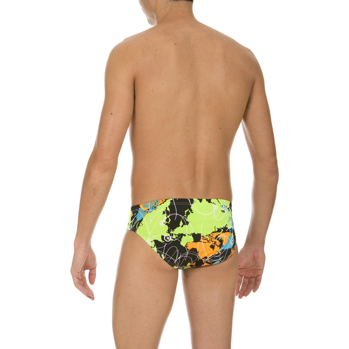 Arena Men Training Swim Briefs Routes Black Green 7cm