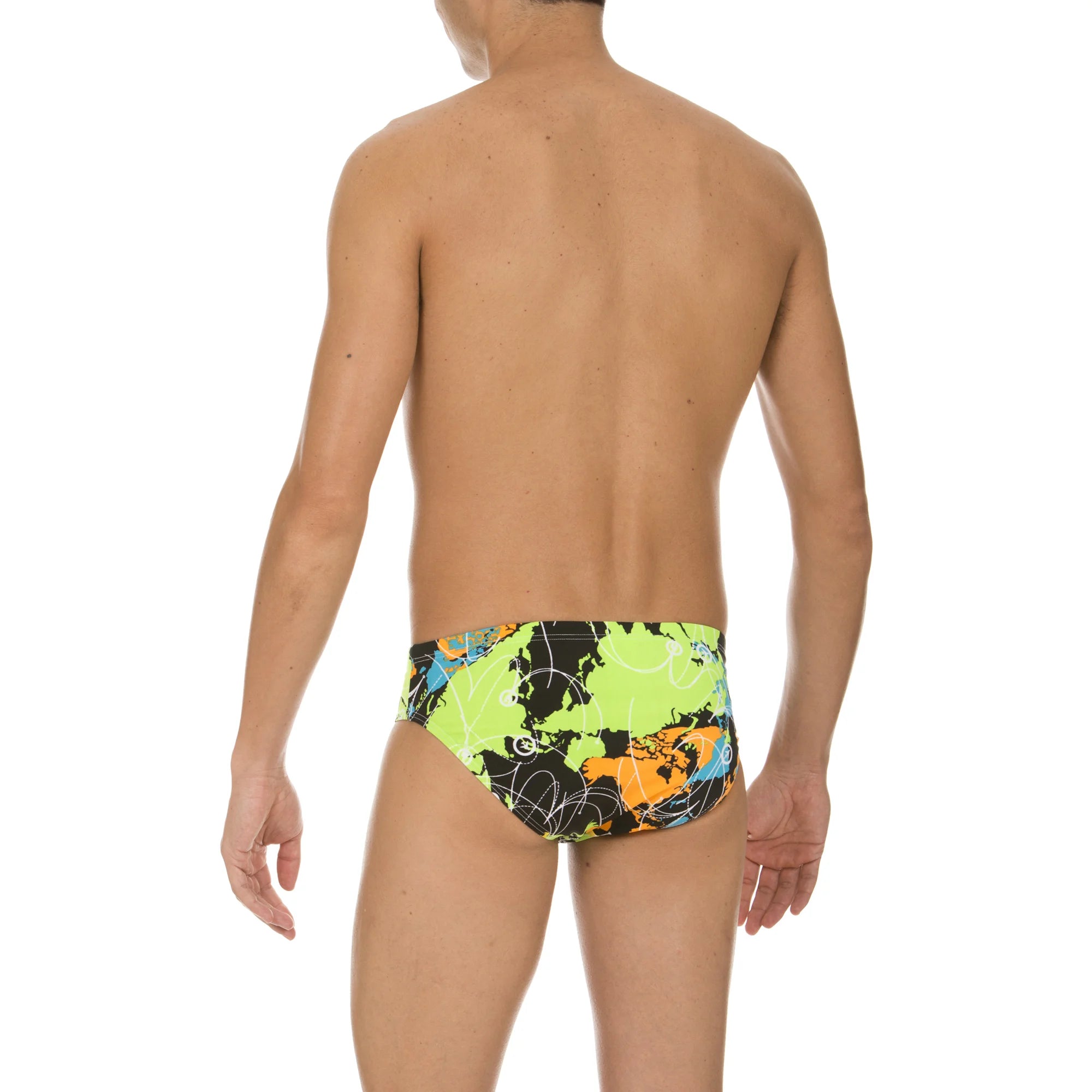 Arena Men Training Swim Briefs Routes Black Green 7cm