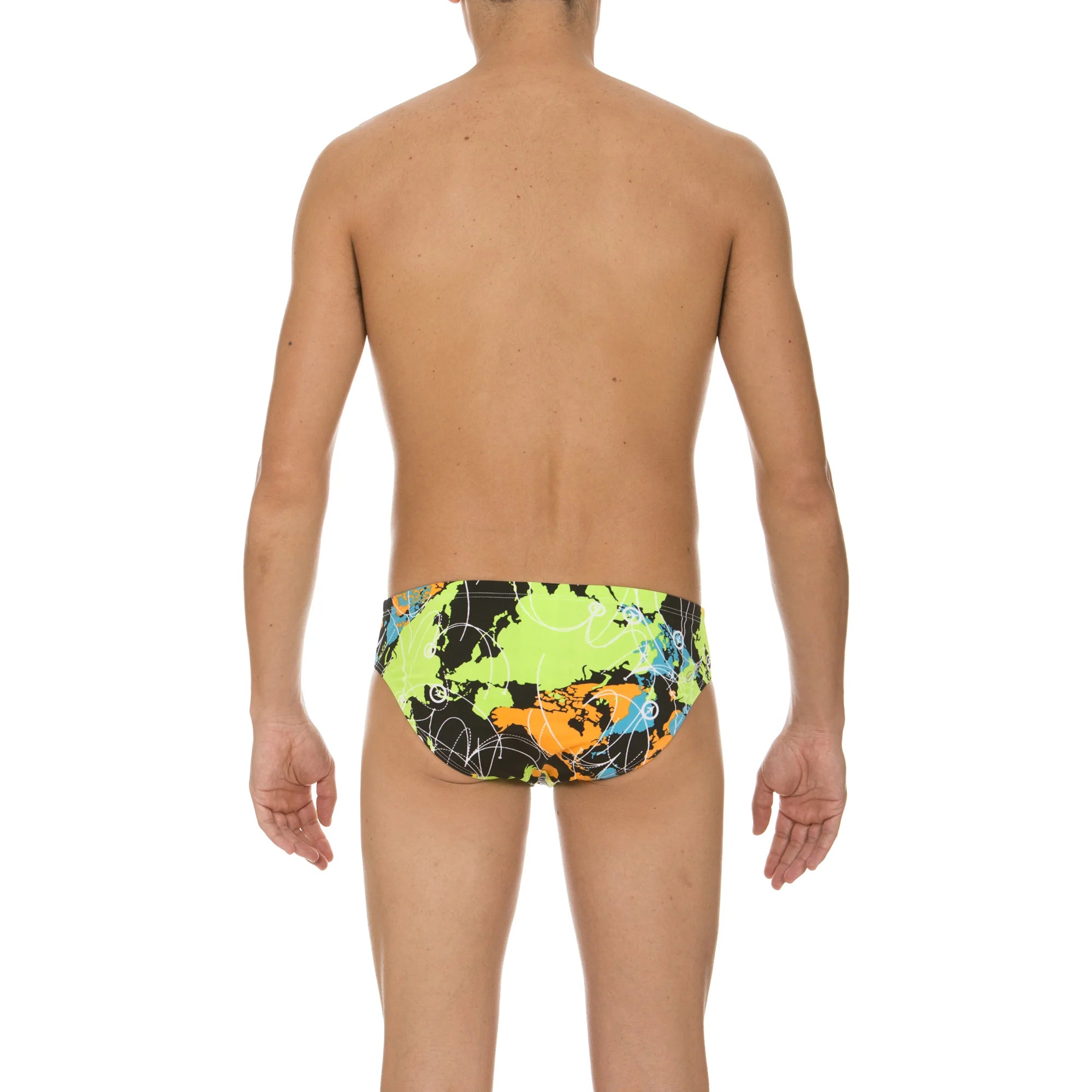 Arena Men Training Swim Briefs Routes Black Green 7cm