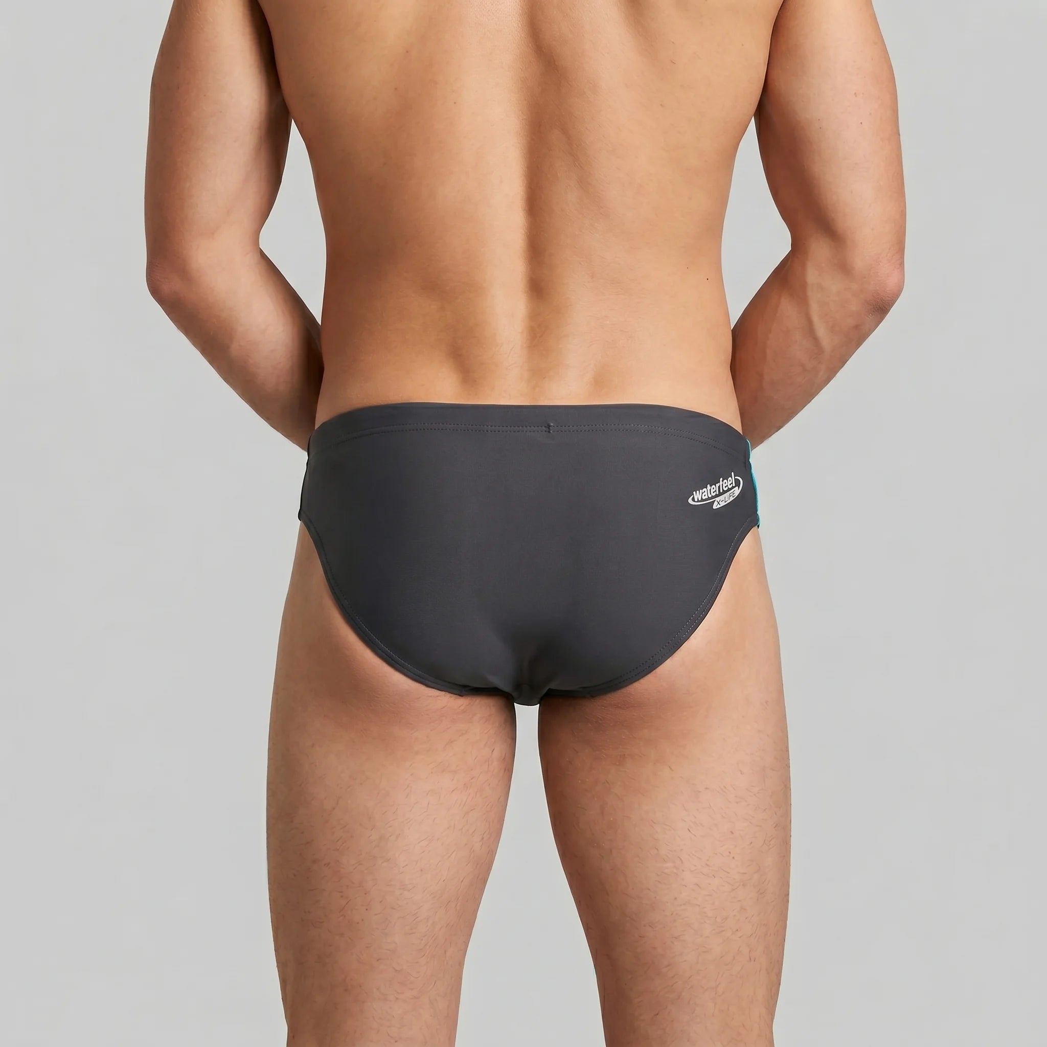 Arena Men Training Swim Briefs Sali Deep Grey Turquoise Eolian Blue 5.5cm