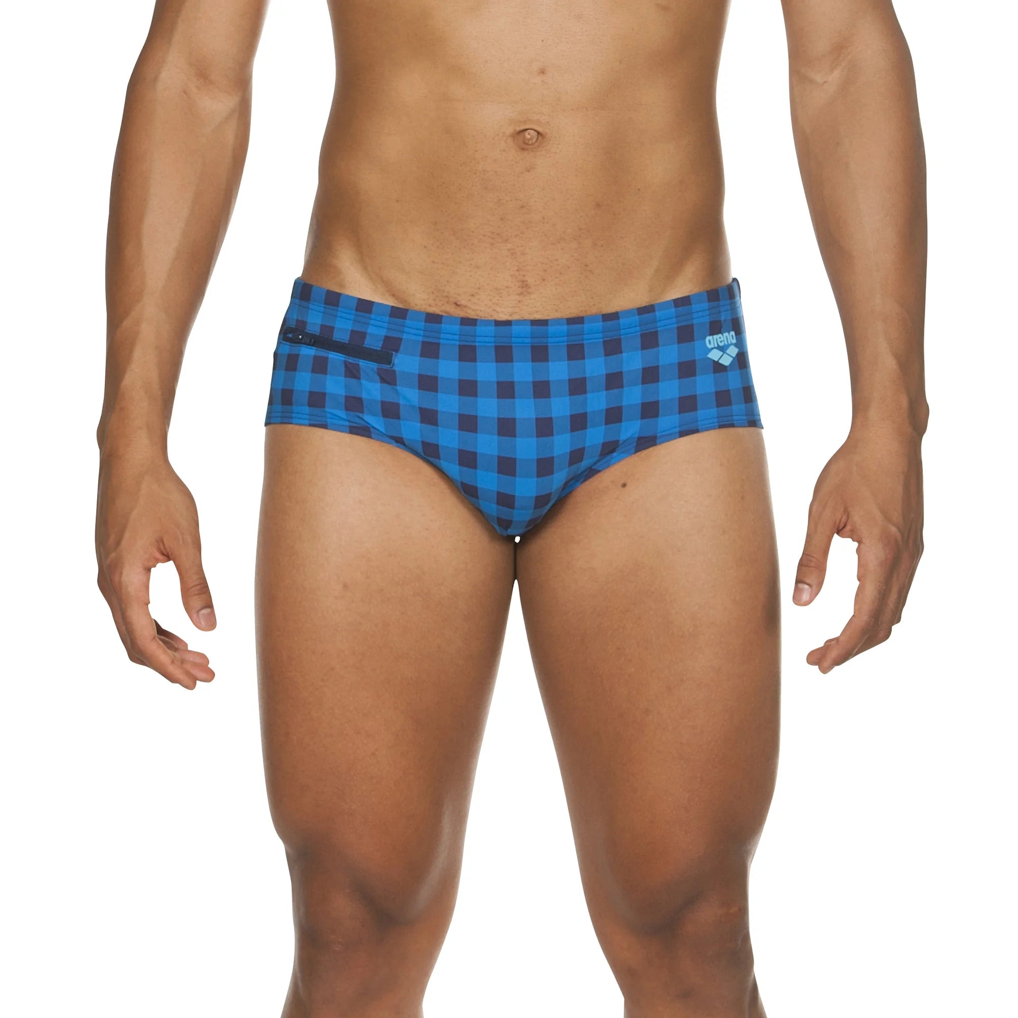 Arena Men Training Swim Briefs Small Checks 7cm
