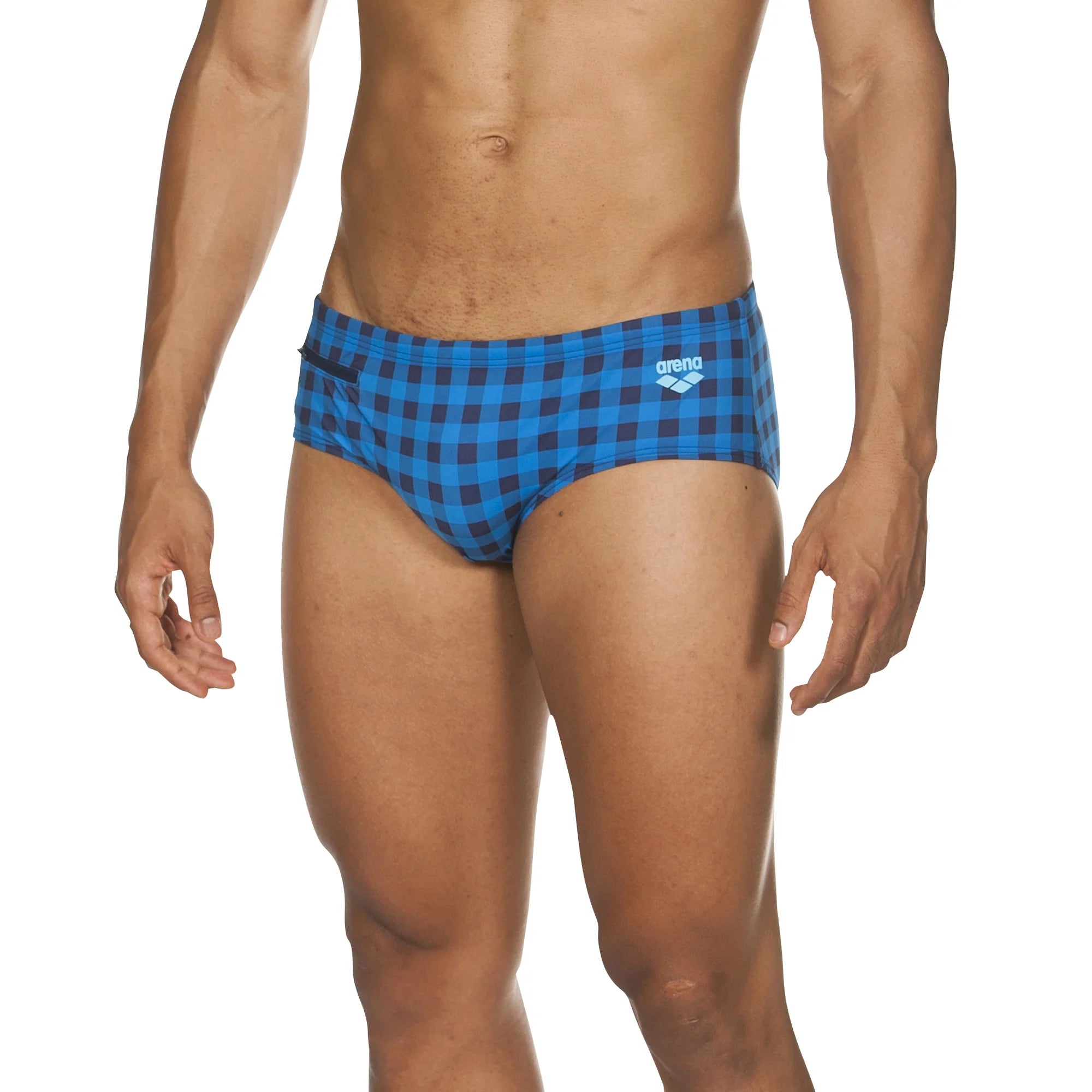 Arena Men Training Swim Briefs Small Checks 7cm