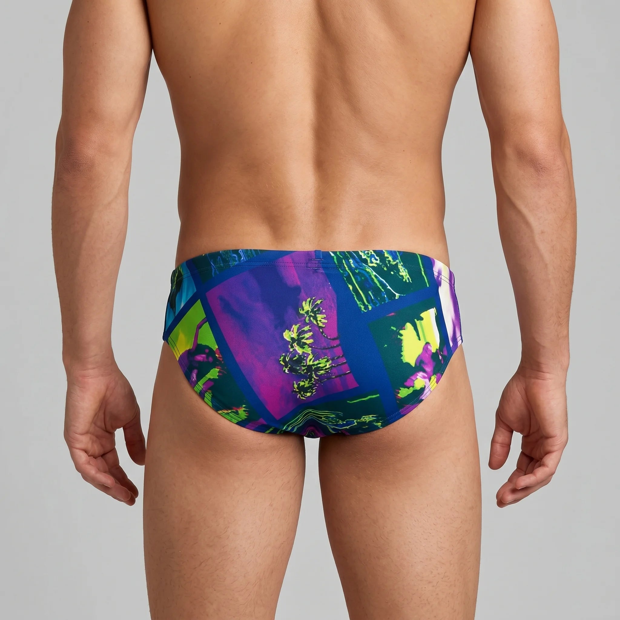 Arena Men Training Swim Briefs Tropic Rebel Blue Multi 12cm