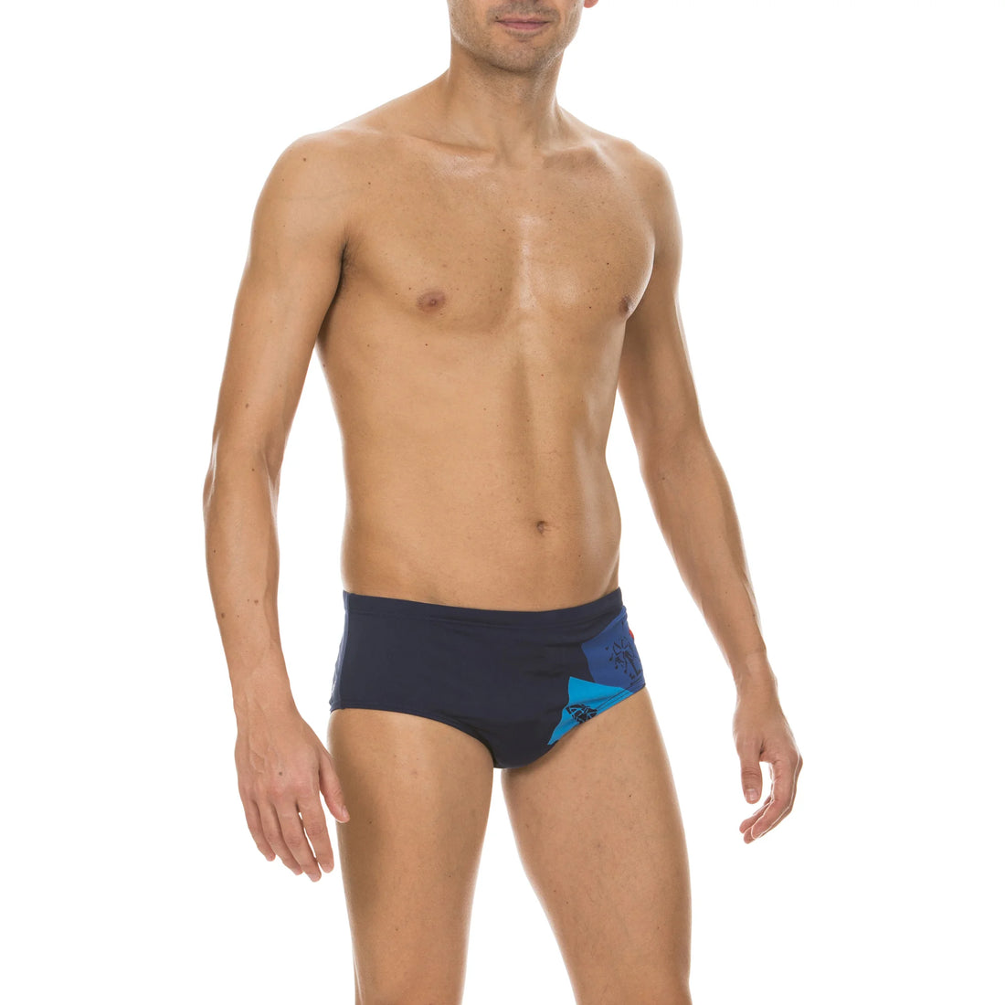 Arena Men Training Swimwear Brief Vacanze Romane Navy Multi Length 12cm Last Piece