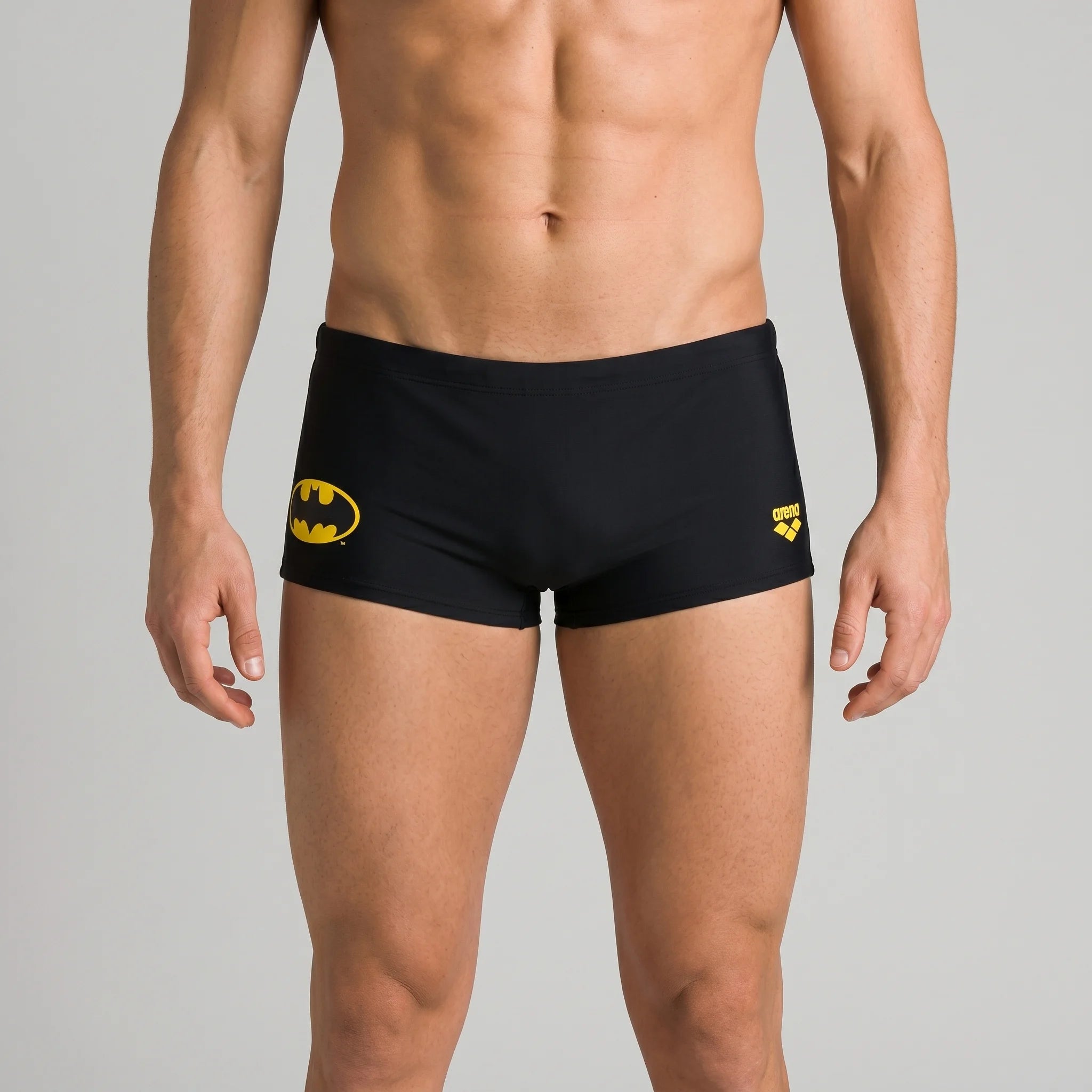 Arena Men Training Low Waist Swim Shorts Batman Placed Print Black Multi 17cm