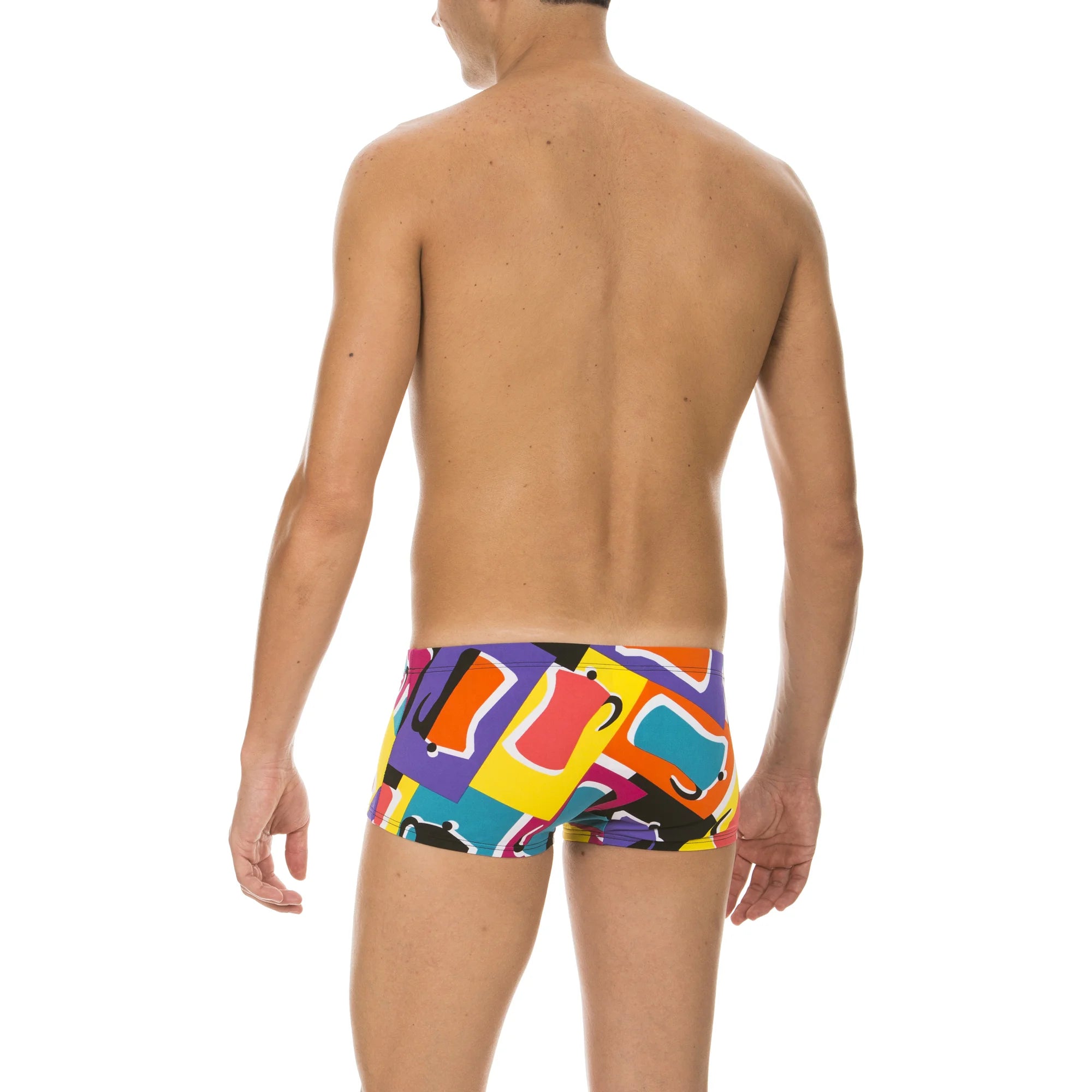 Arena Men Training Low Waist Swim Shorts Espresso Black Multi 17cm
