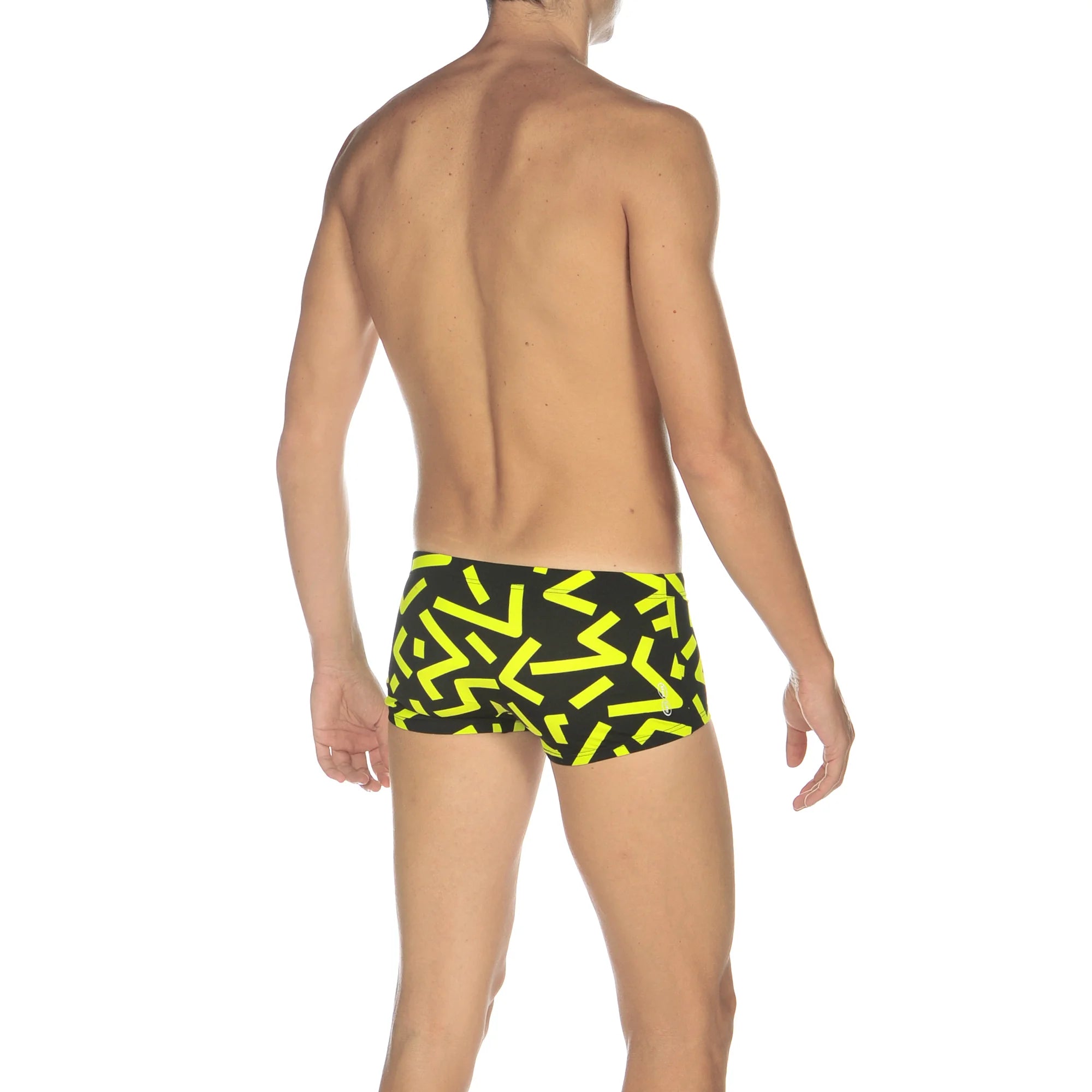 Arena Men Training Low Waist Swim Shorts Grafico Black Soft Green 17cm