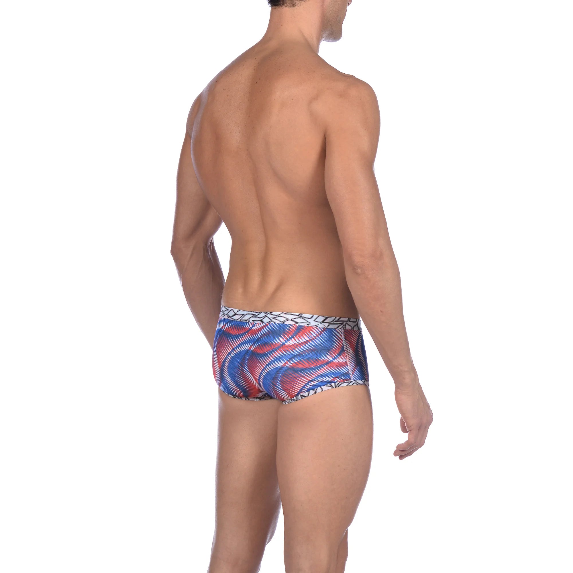 Arena Men Training Low Waist Swim Shorts Spirograph Reversible 17cm