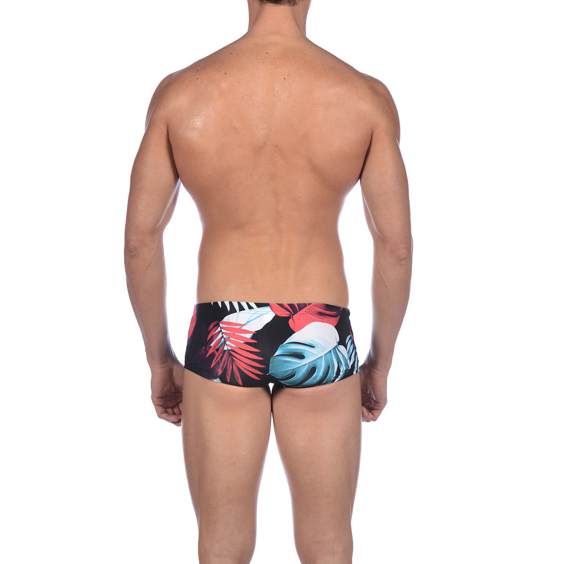Arena Men Training Low Waist Swim Shorts Tropical Leaves 17cm