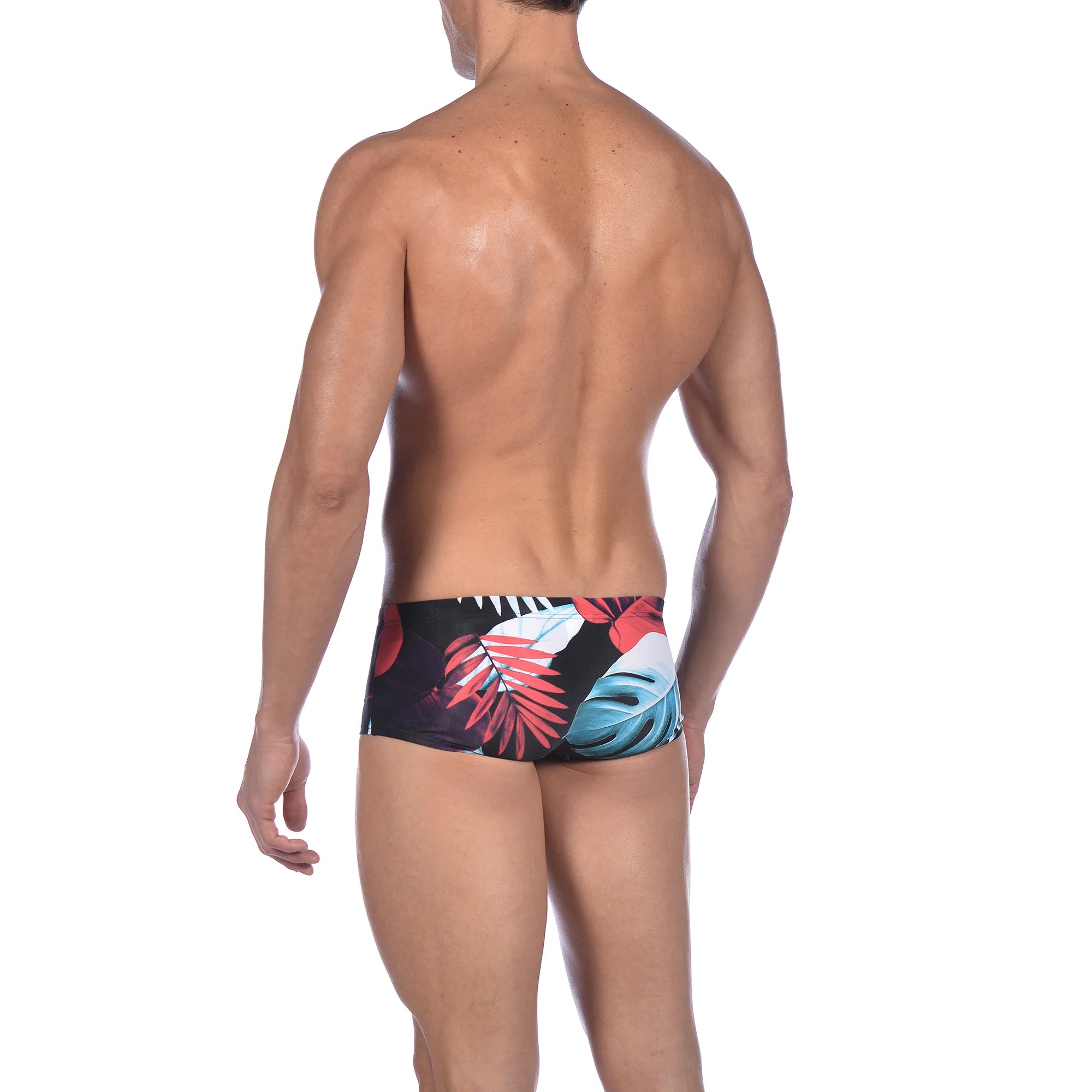 Arena Men Training Low Waist Swim Shorts Tropical Leaves 17cm