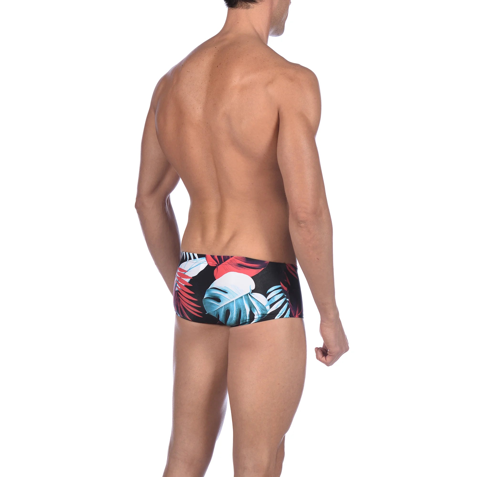 Arena Men Training Low Waist Swim Shorts Tropical Leaves 17cm