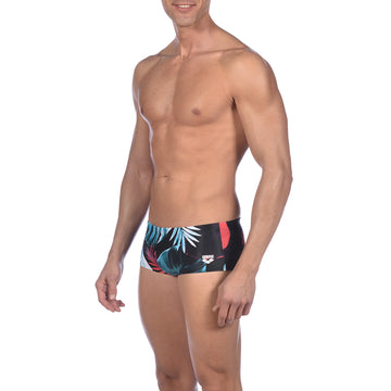 Arena Men Training Low Waist Swim Shorts Tropical Leaves 17cm