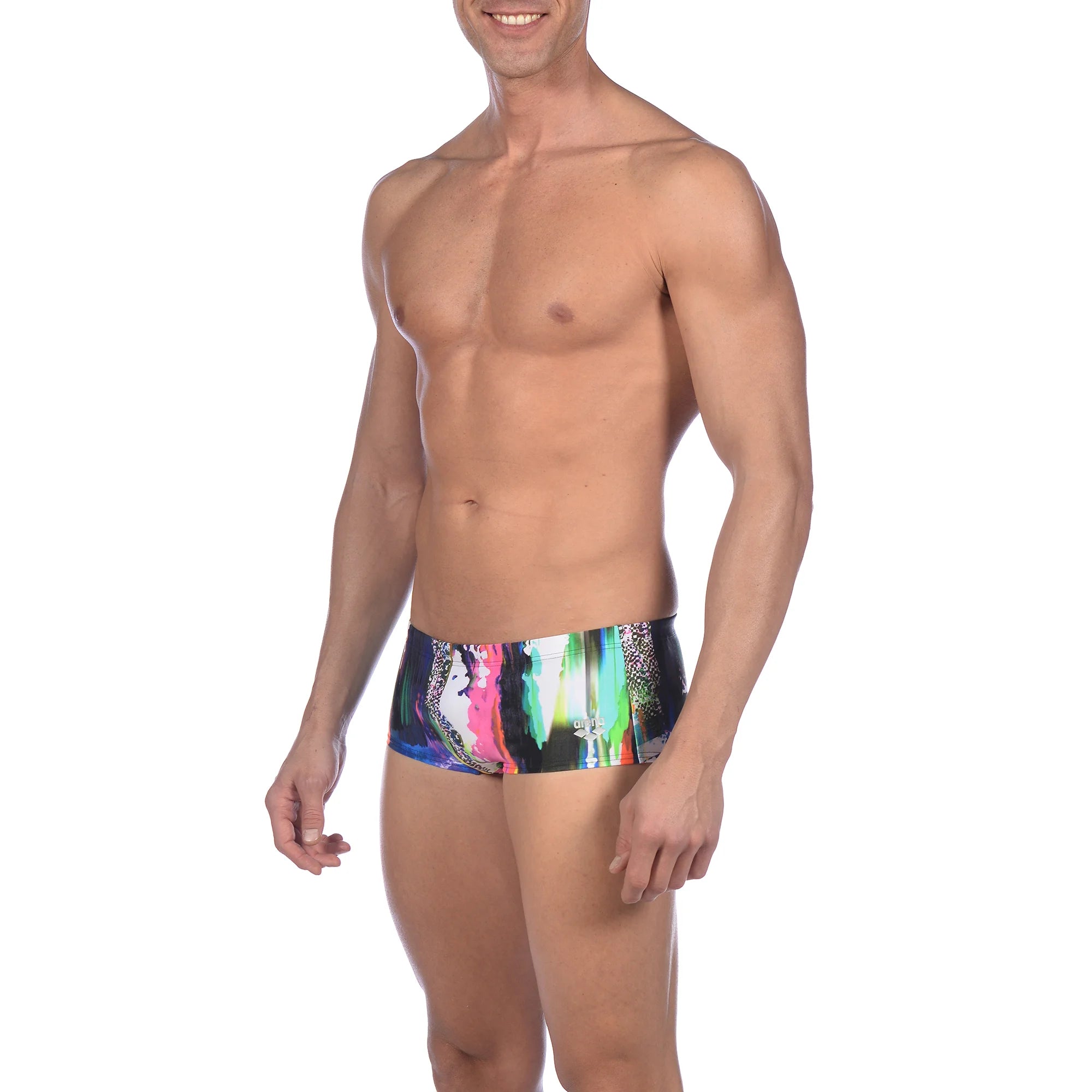 Arena Men Training Low Waist Swim Shorts Vivid Pink Multi 17cm