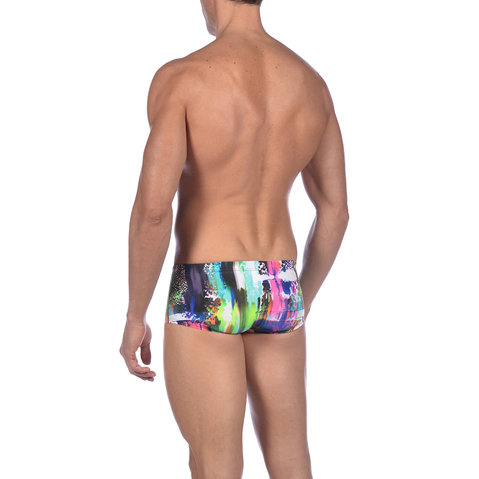 Arena Men Training Low Waist Swim Shorts Vivid Pink Multi 17cm