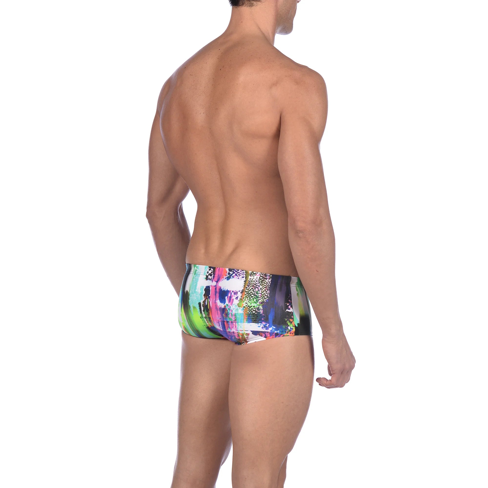 Arena Men Training Low Waist Swim Shorts Vivid Pink Multi 17cm