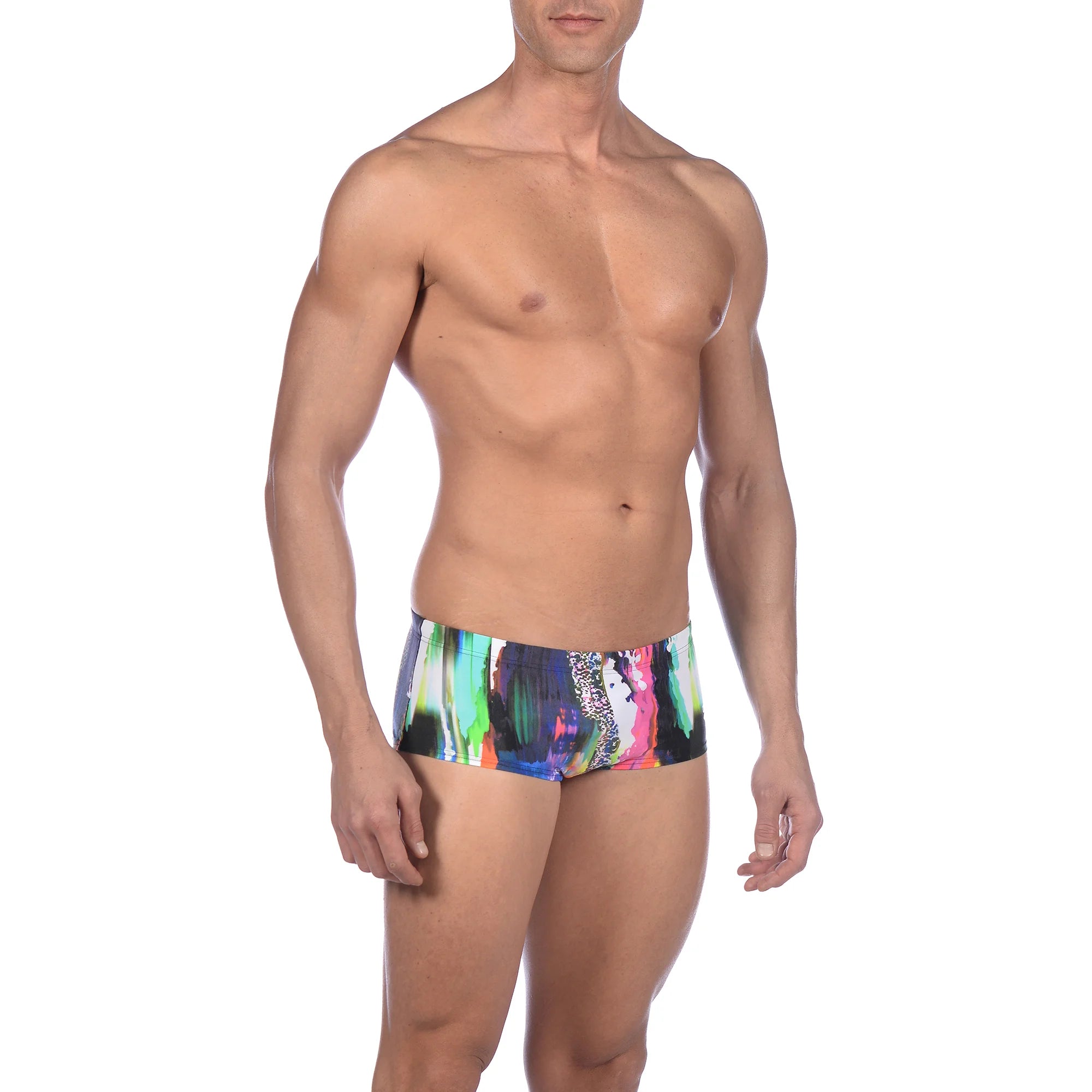 Arena Men Training Low Waist Swim Shorts Vivid Pink Multi 17cm
