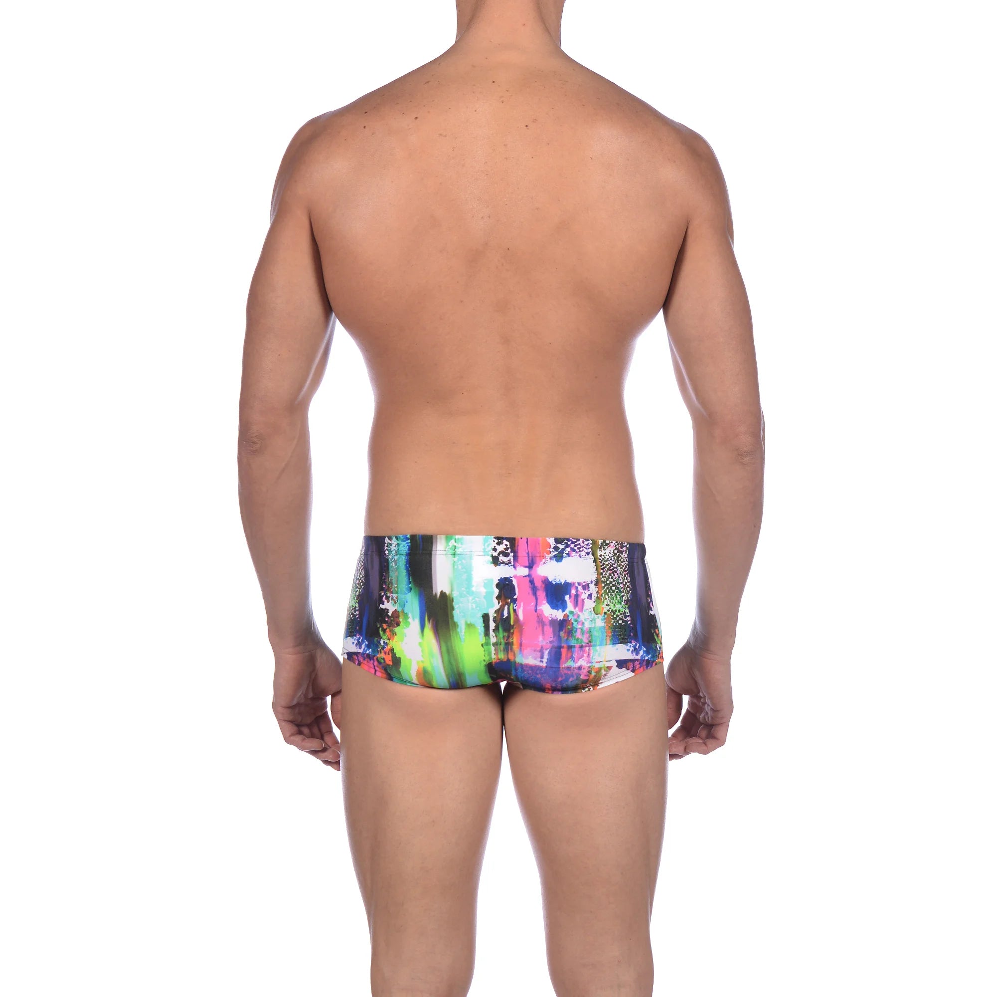 Arena Men Training Low Waist Swim Shorts Vivid Pink Multi 17cm