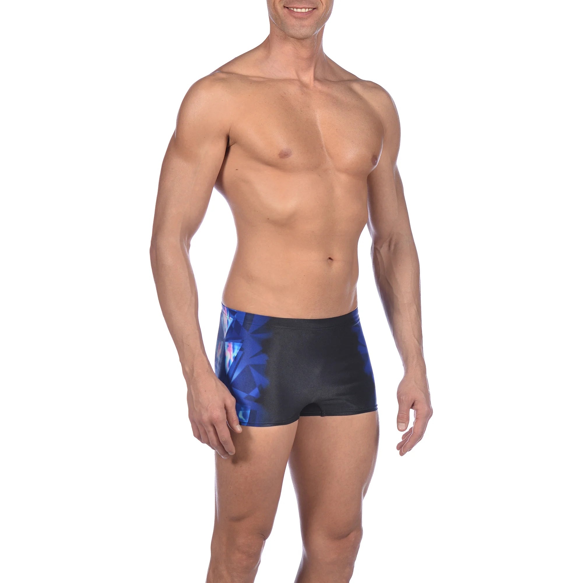 Arena Men Training Swim Shorts Lucky Star Black Blue 27cm