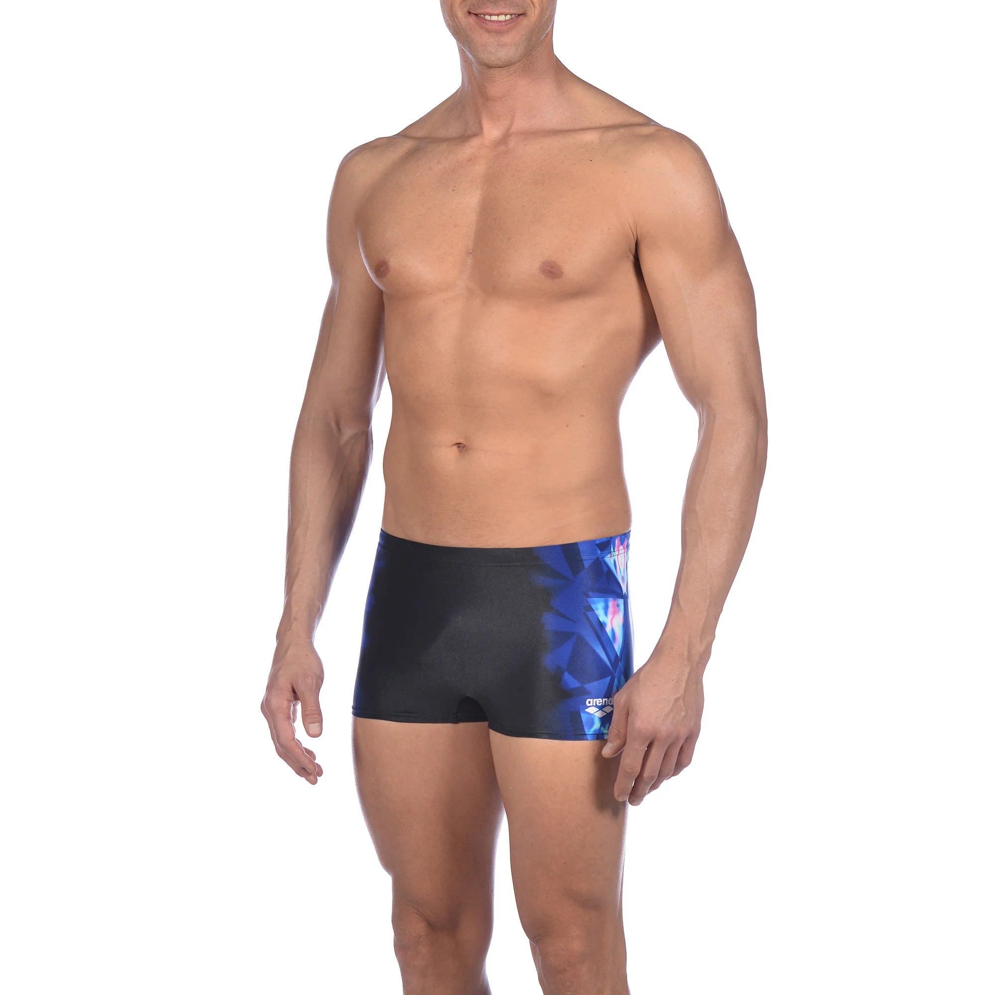 Arena Men Training Swim Shorts Lucky Star Black Blue 27cm