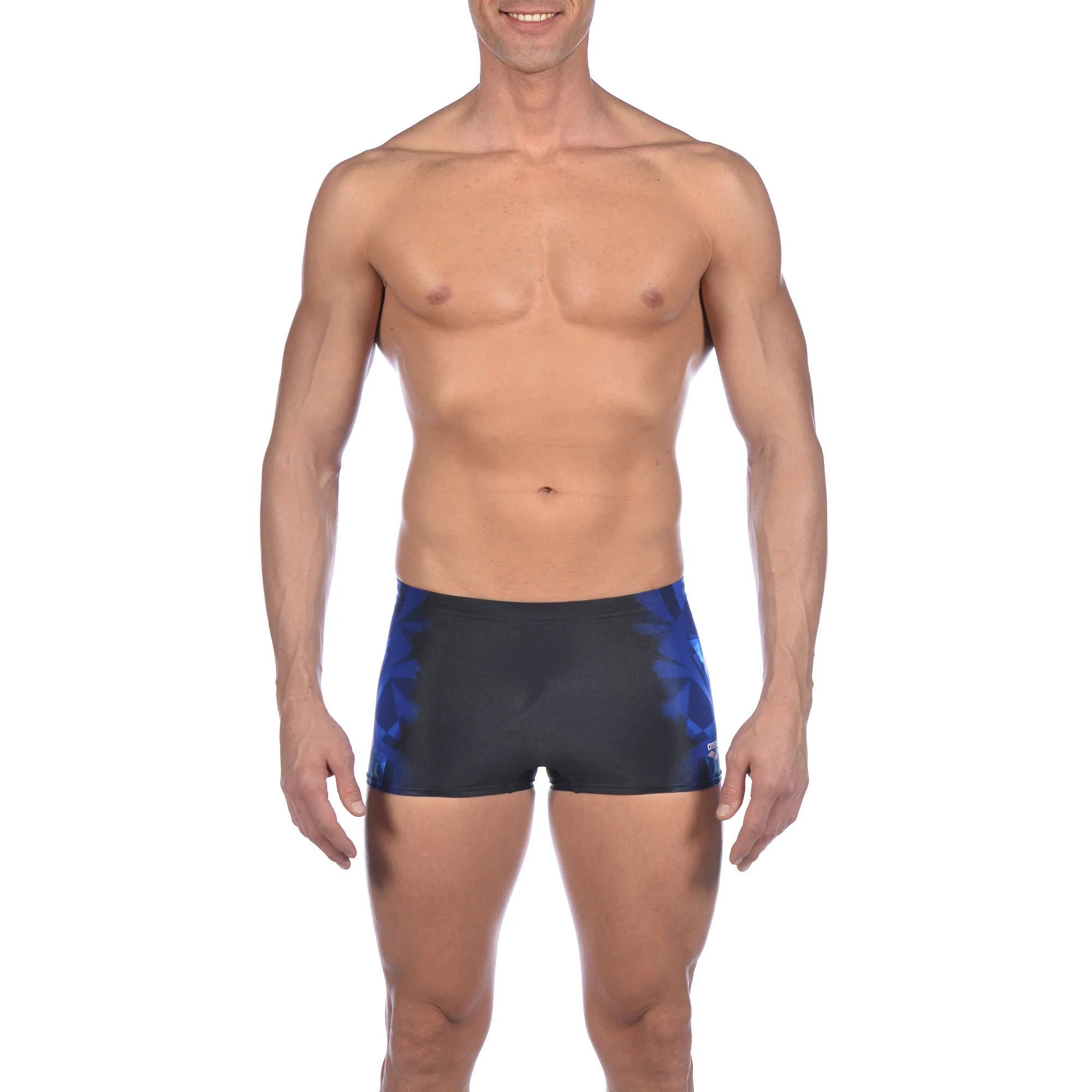 Arena Men Training Swim Shorts Lucky Star Black Blue 27cm