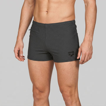 Arena Men Training Swim Shorts Micro Printed Black 27cm