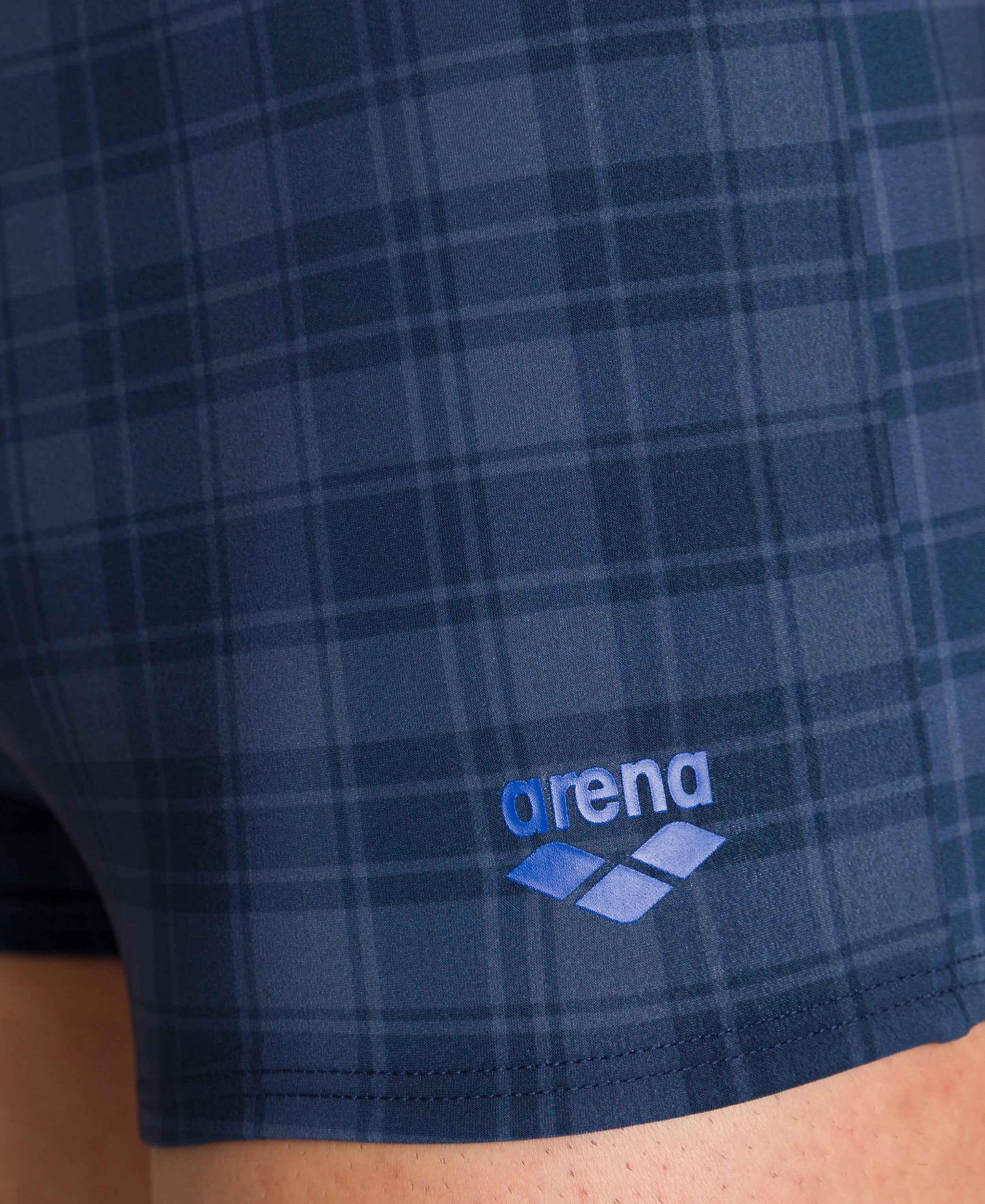 Arena Men Training Swim Shorts Checks Navy 23cm