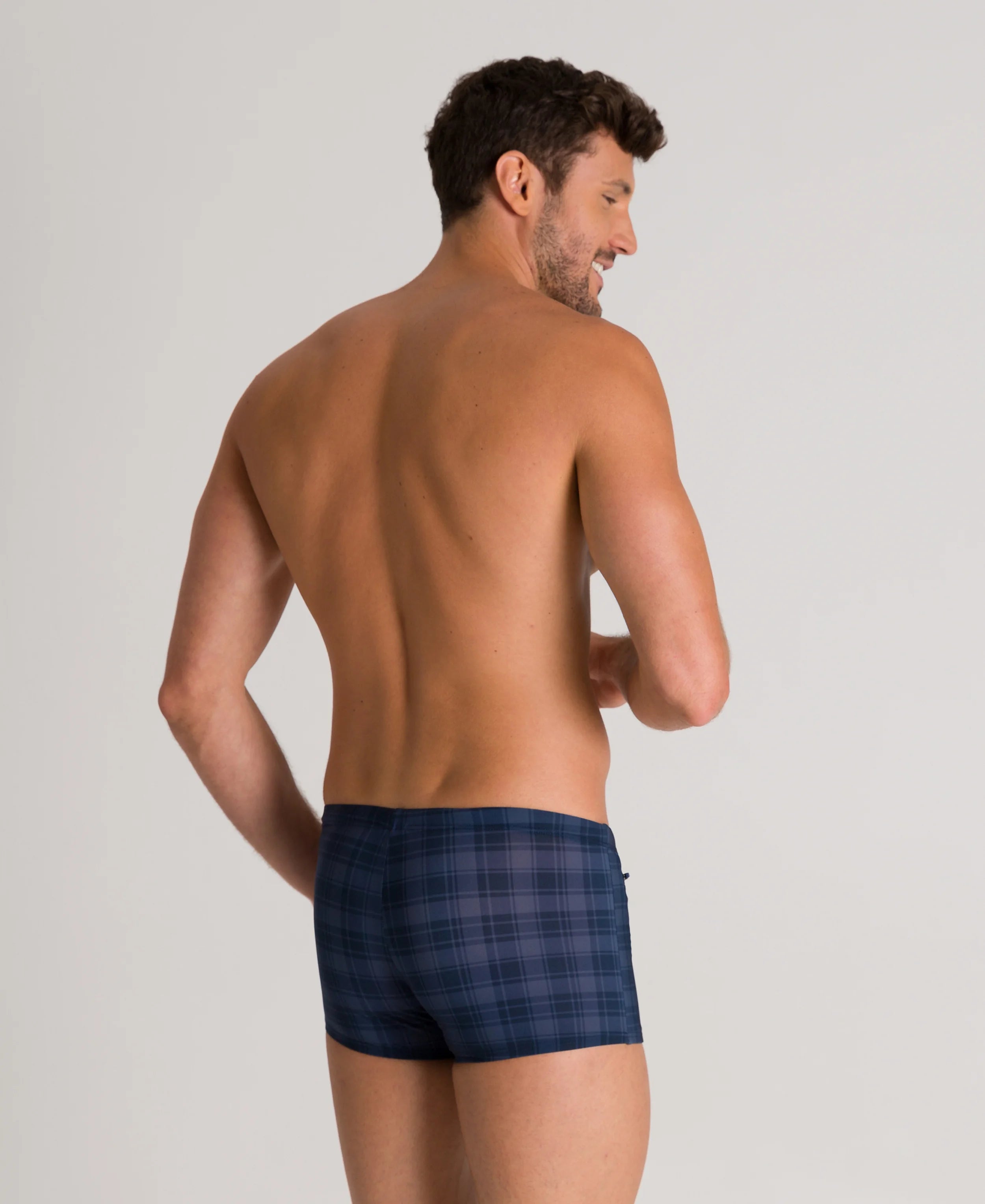 Arena Men Training Swim Shorts Checks Navy 23cm