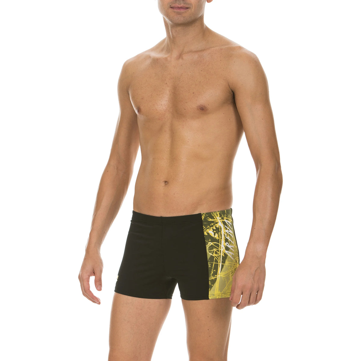 Arena Men Training Swim Shorts Drafty Black Yellow Star 27cm