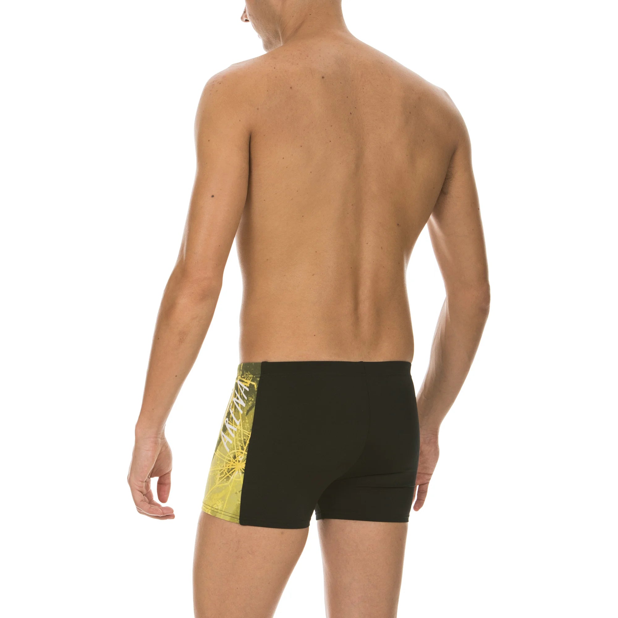Arena Men Training Swim Shorts Drafty Black Yellow Star 27cm