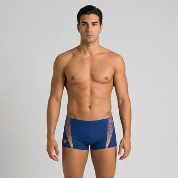 Arena Men Training Swim Shorts Hollow Navy Mango 27cm