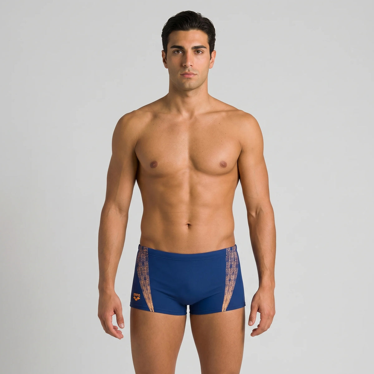 Arena Men Training Swim Shorts Hollow Navy Mango 27cm