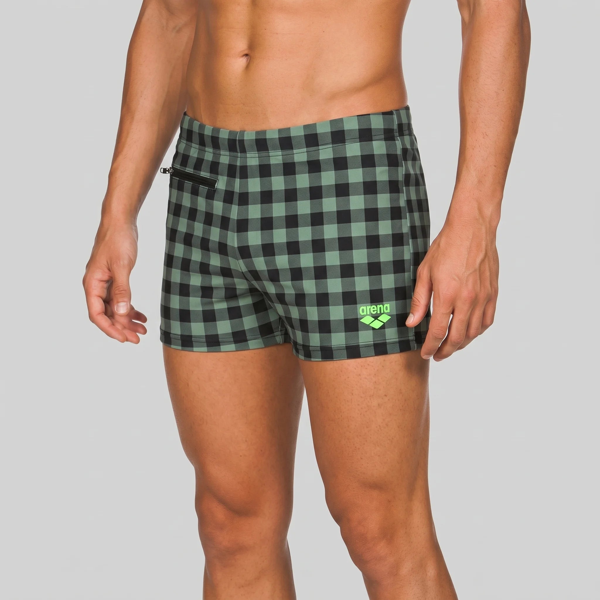 Arena Men Training Swim Shorts Small Checks 23cm