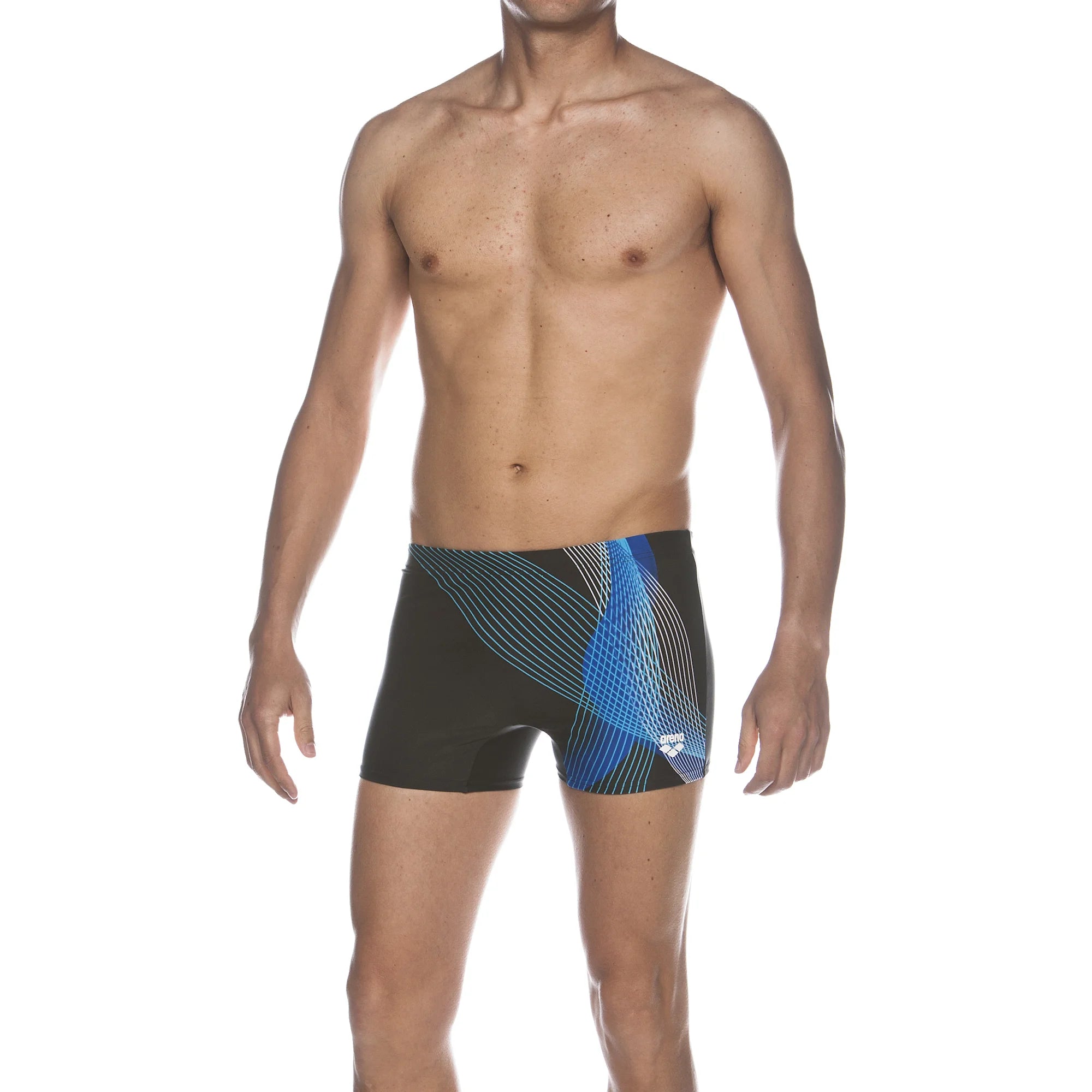 Arena Men Training Swim Shorts Viborg Black Tuqruoise 27cm