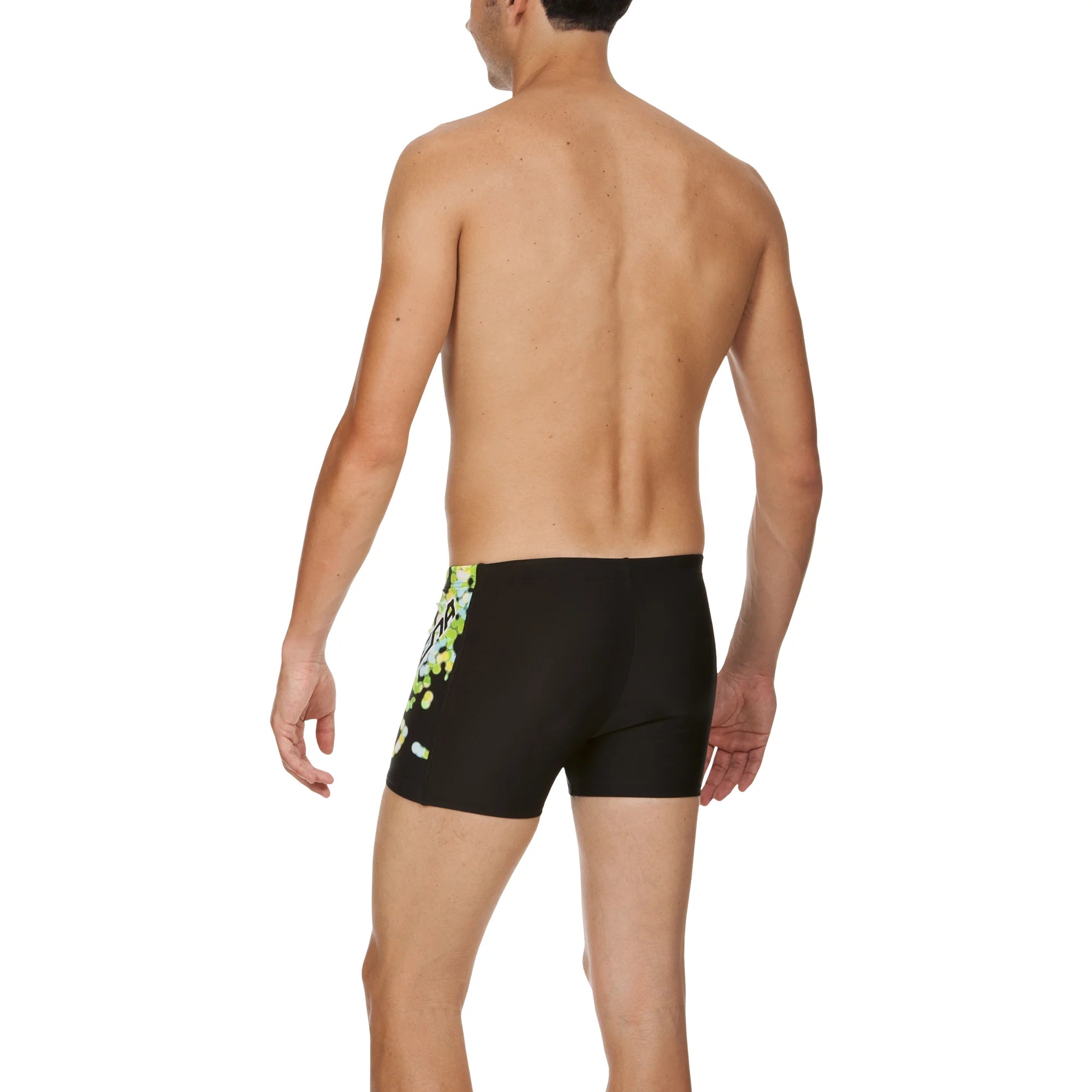 Arena Men Training Swim Shorts Flake Black Energy Green 27cm