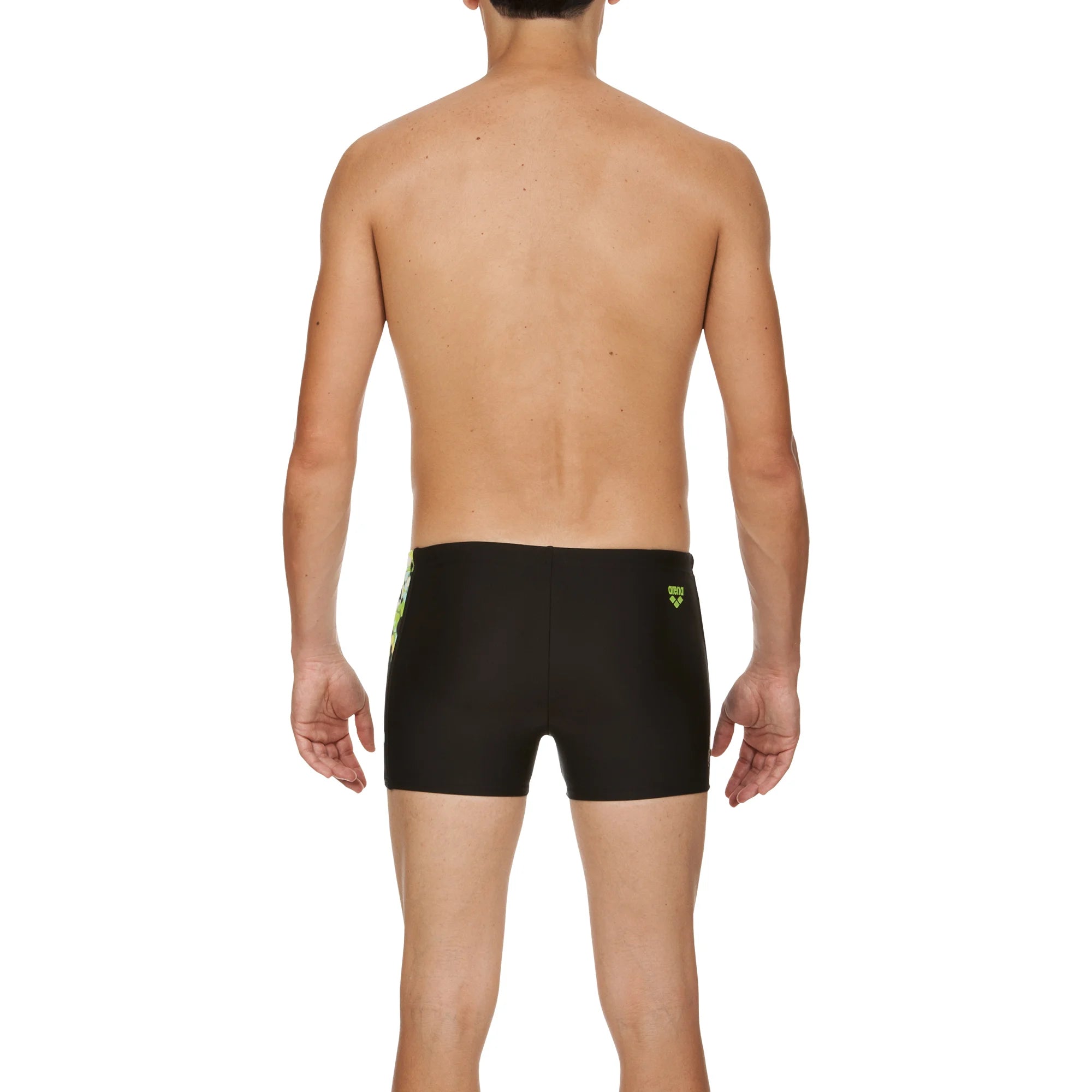 Arena Men Training Swim Shorts Flake Black Energy Green 27cm