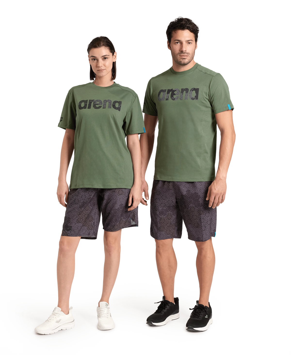 Arena Unisex T-shirt Cotton Logo Sage Made In Green Oeko Tex Recycled Fabric Designed In Italy