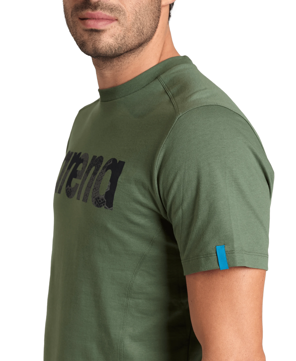Arena Unisex T-shirt Cotton Logo Sage Made In Green Oeko Tex Recycled Fabric Designed In Italy