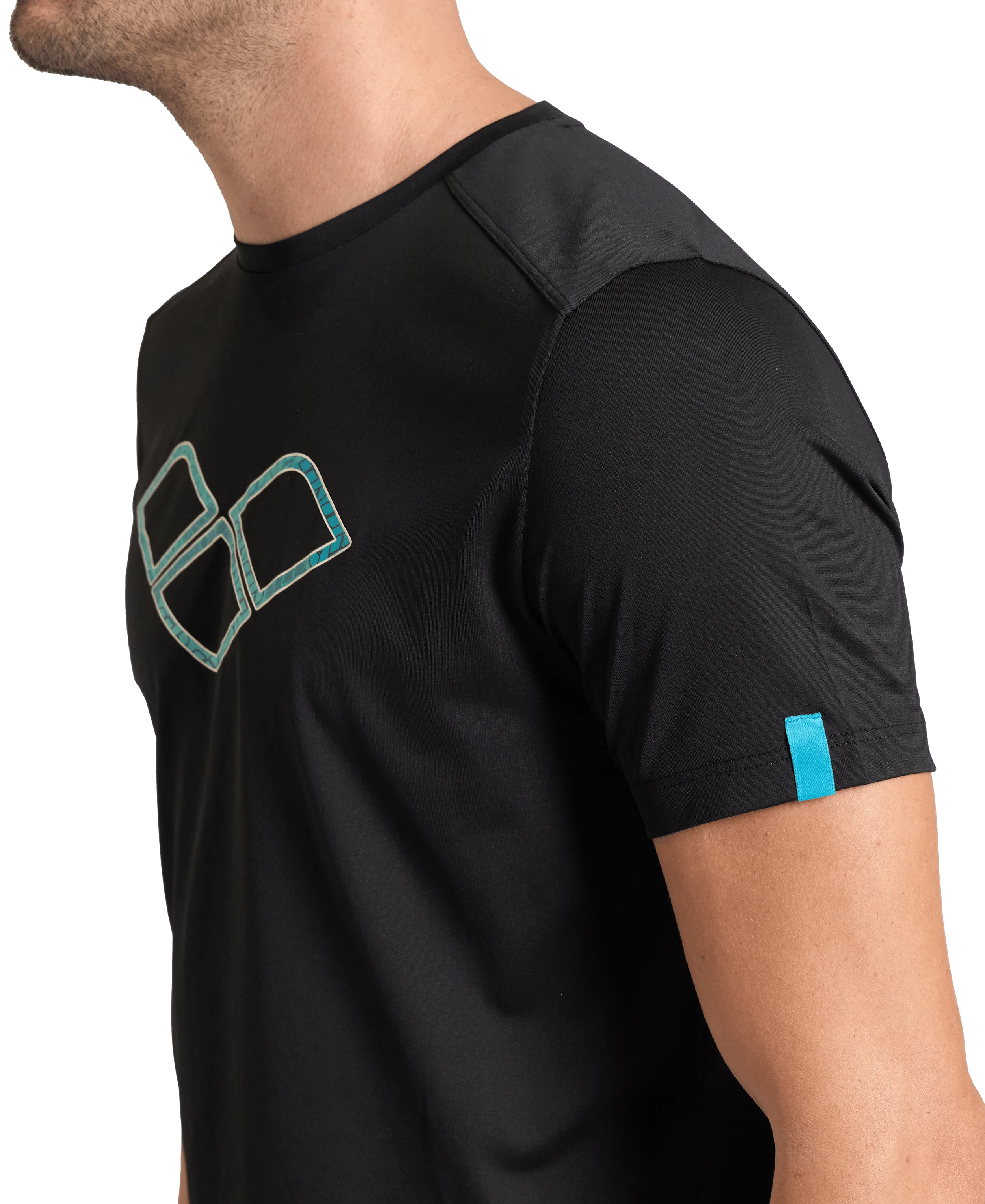 Arena Unisex T-shirt Logo Black MaxDry Eco Made With 50% Recycled Polyester