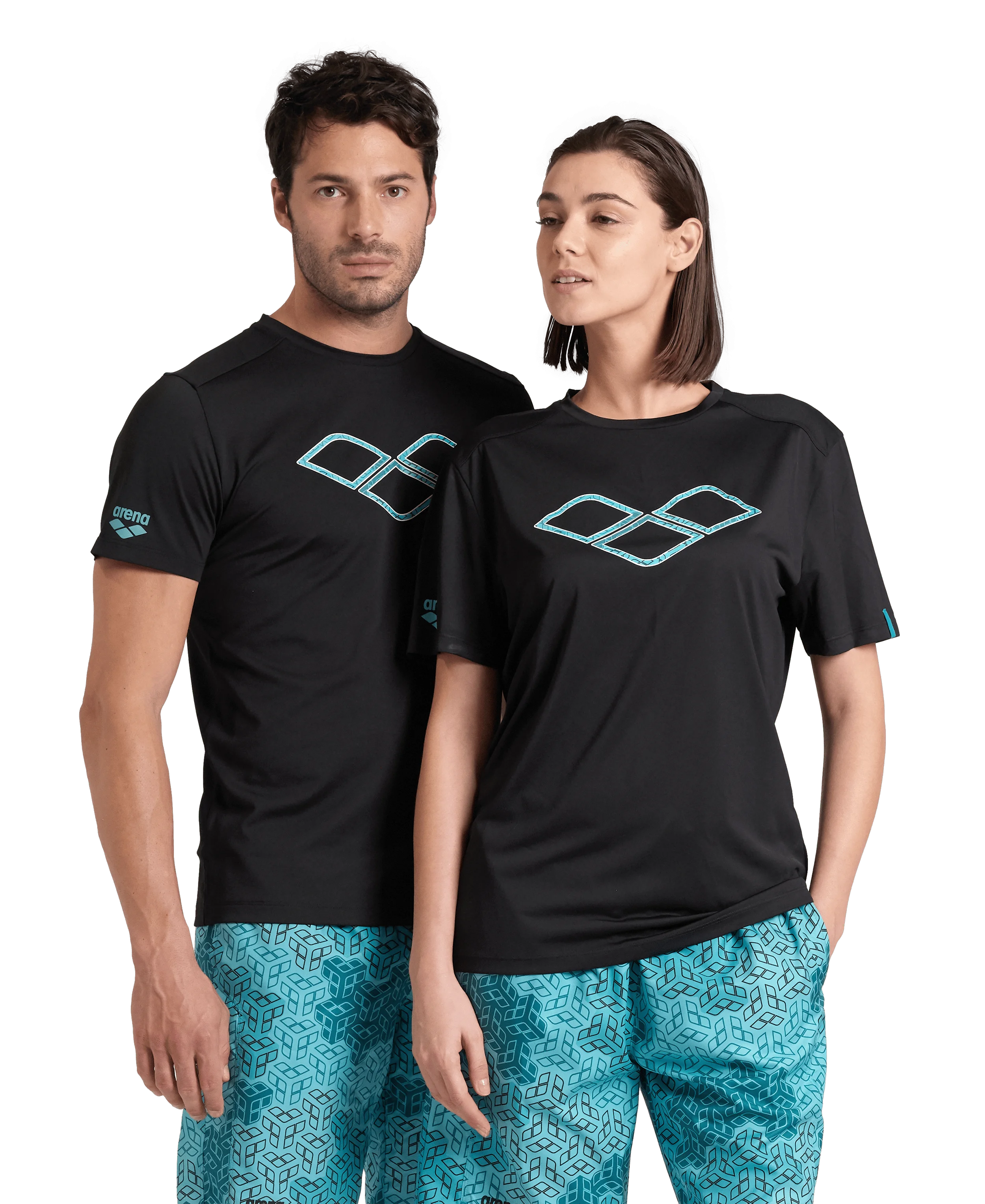 Arena Unisex T-shirt Logo Black MaxDry Eco Made With 50% Recycled Polyester