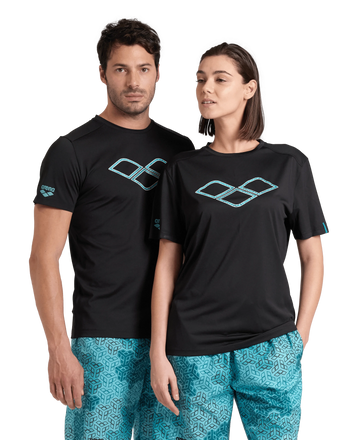 Arena Unisex T-shirt Logo Black MaxDry Eco Made With 50% Recycled Polyester