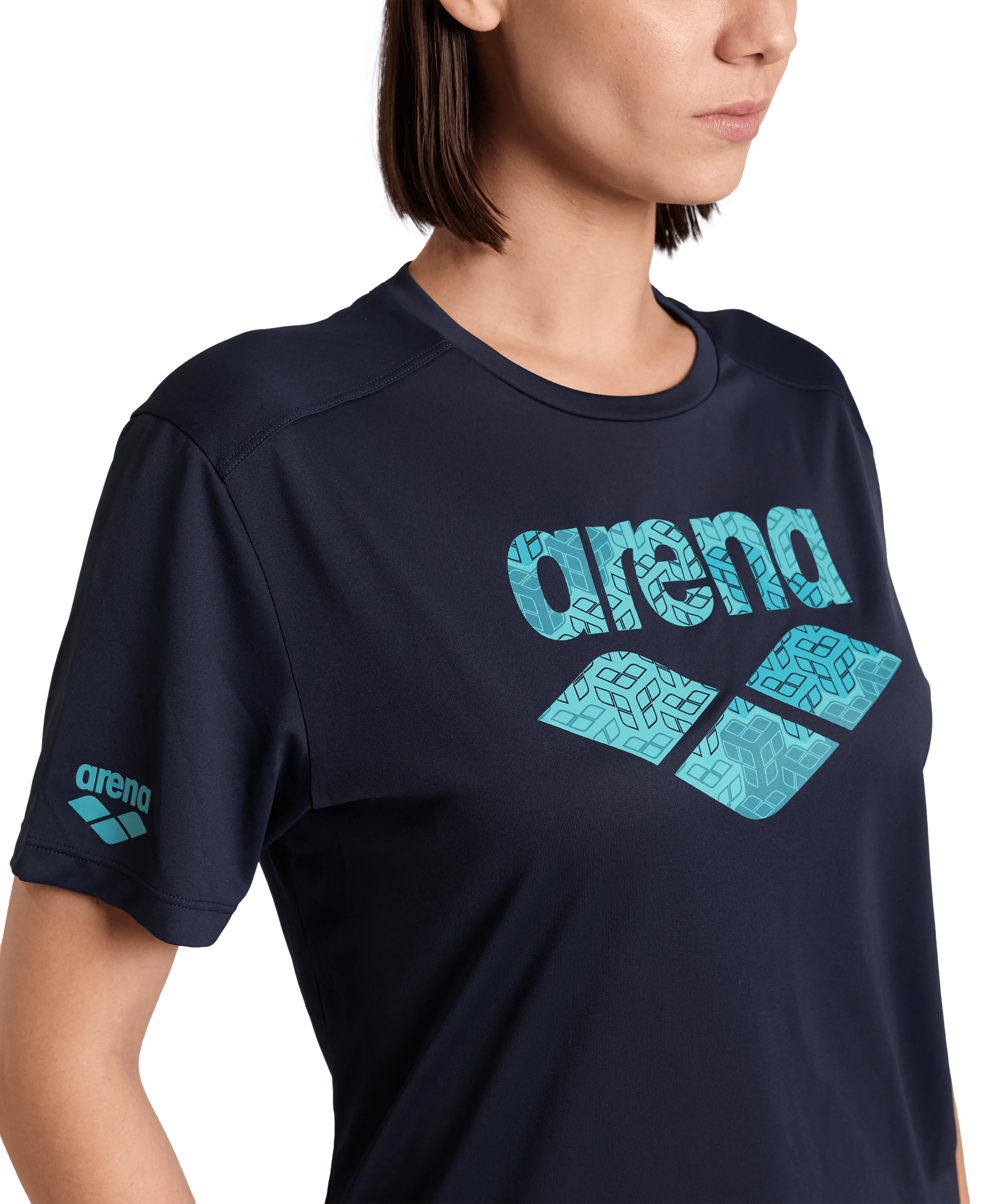 Arena Unisex T-shirt Logo Navy MaxDry Eco Made With 50% Recycled Polyester
