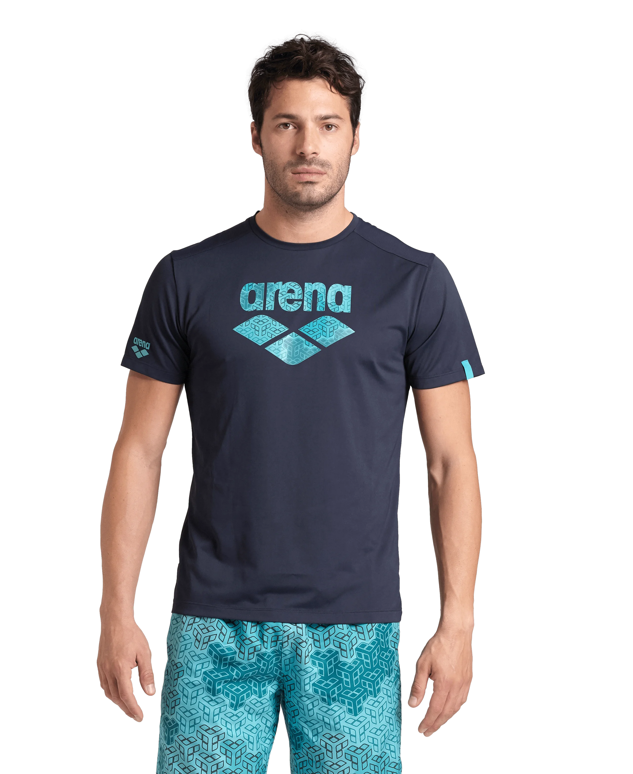Arena Unisex T-shirt Logo Navy MaxDry Eco Made With 50% Recycled Polyester