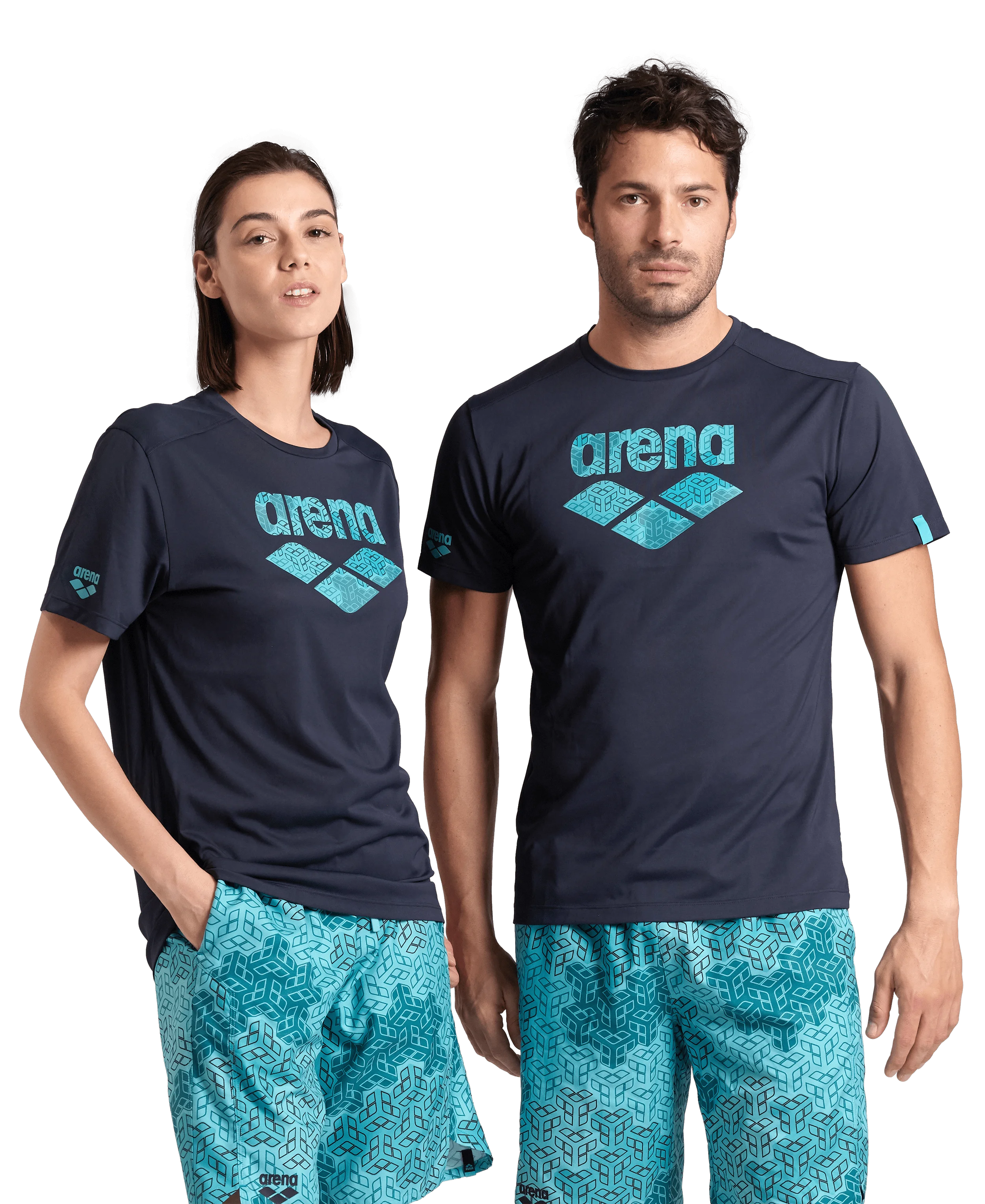 Arena Unisex T-shirt Logo Navy MaxDry Eco Made With 50% Recycled Polyester
