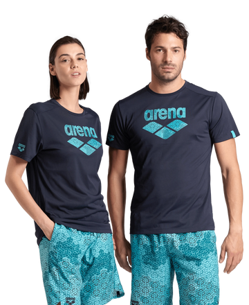 Arena Unisex T-shirt Logo Navy MaxDry Eco Made With 50% Recycled Polyester